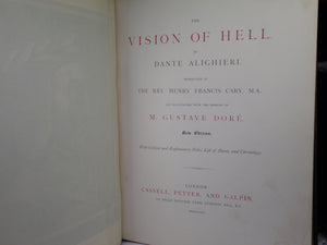 THE VISION OF HELL BY DANTE ALIGHIERI 1866 SIGNED LEATHER BINDING, GUSTAVE DORÉ ILLUSTRATIONS