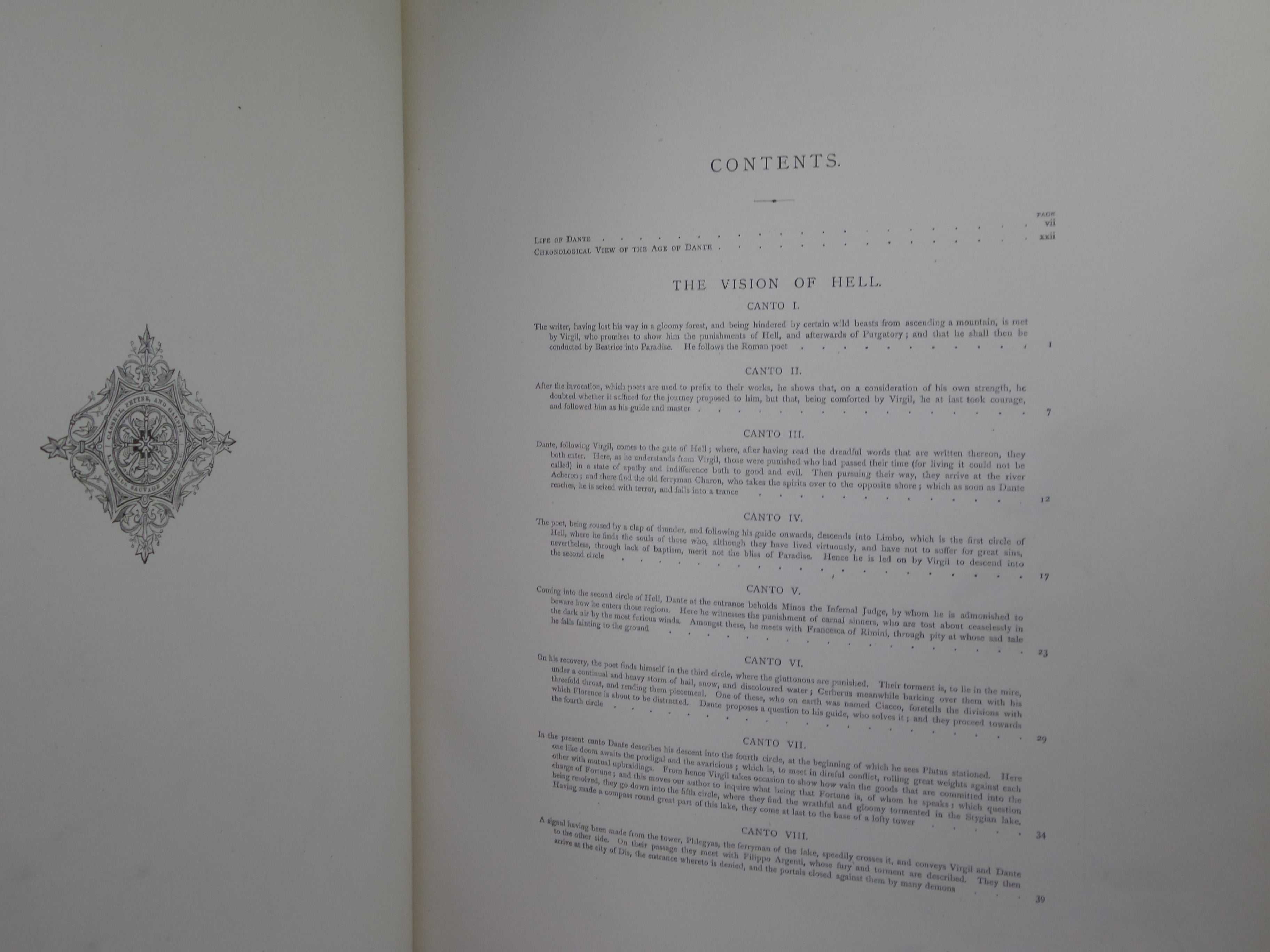 THE VISION OF HELL BY DANTE ALIGHIERI 1866 SIGNED LEATHER BINDING, GUSTAVE DORÉ ILLUSTRATIONS