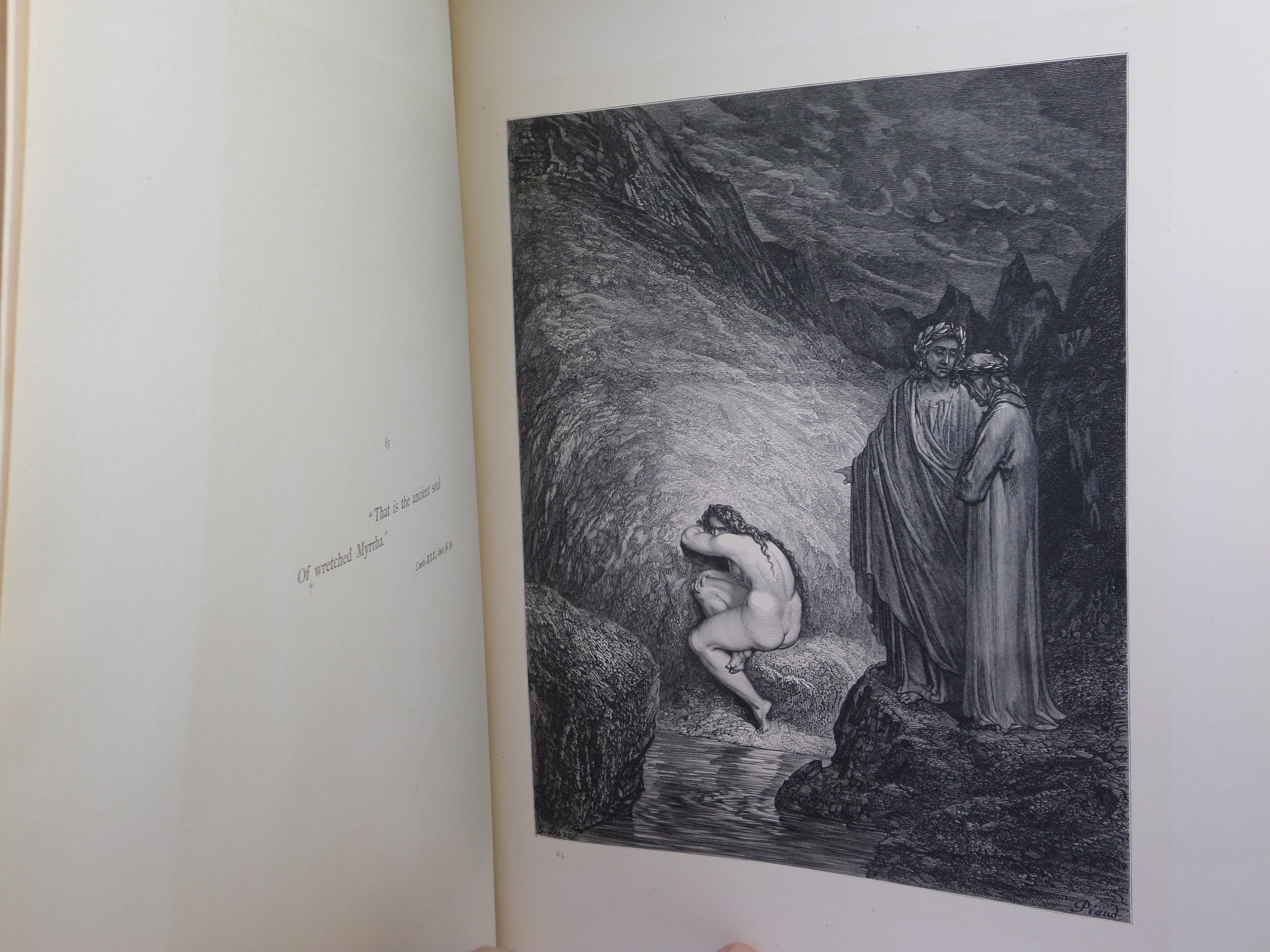 THE VISION OF HELL BY DANTE ALIGHIERI 1866 SIGNED LEATHER BINDING, GUSTAVE DORÉ ILLUSTRATIONS