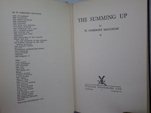 THE SUMMING UP BY WILLIAM SOMERSET MAUGHAM 1938 FIRST EDITION