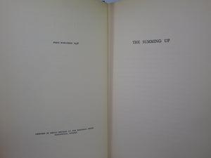 THE SUMMING UP BY WILLIAM SOMERSET MAUGHAM 1938 FIRST EDITION