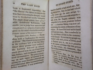 THE LAST DAYS OF BISHOP HEBER BY REV. THOMAS ROBINSON 1832