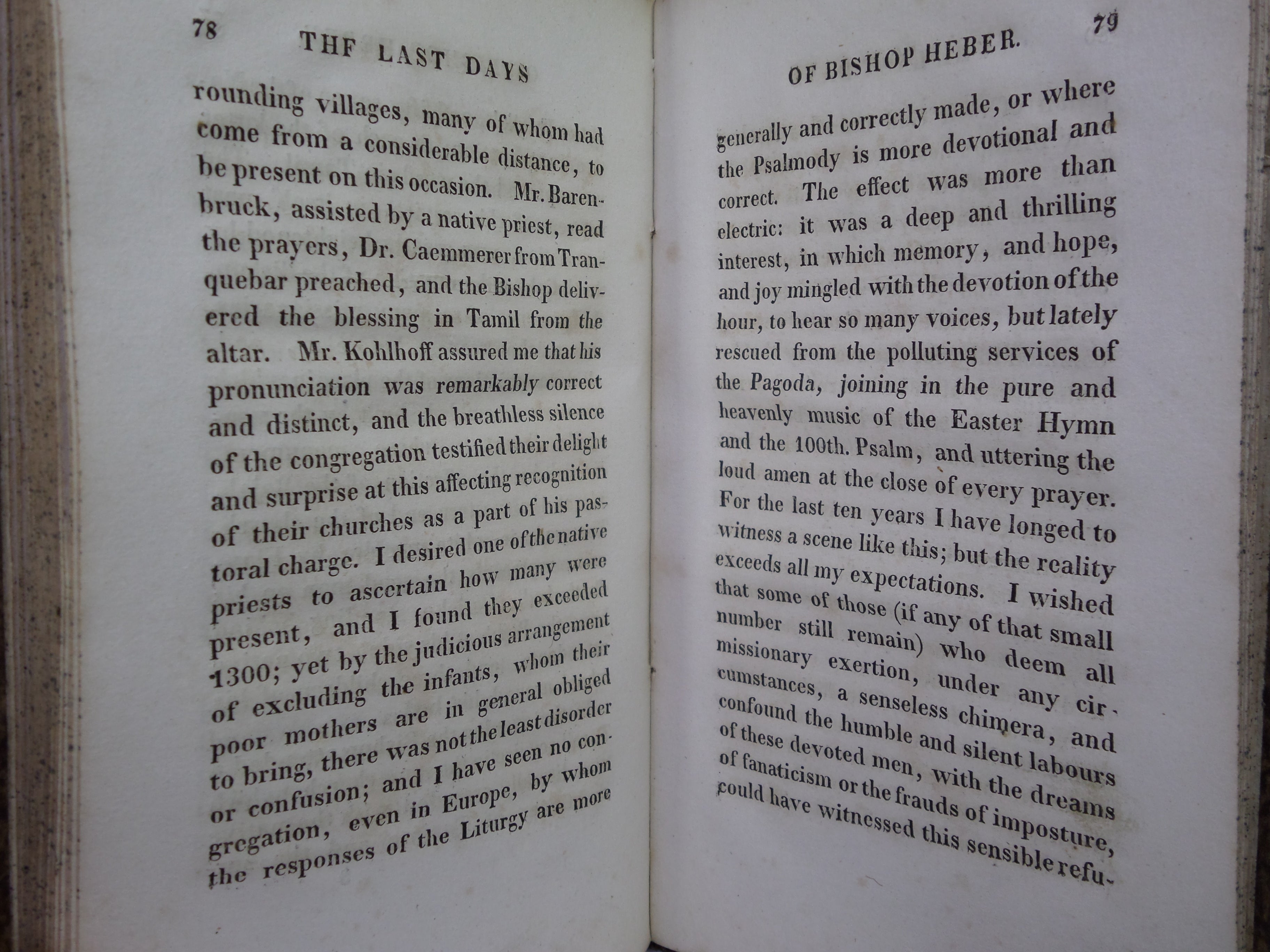 THE LAST DAYS OF BISHOP HEBER BY REV. THOMAS ROBINSON 1832