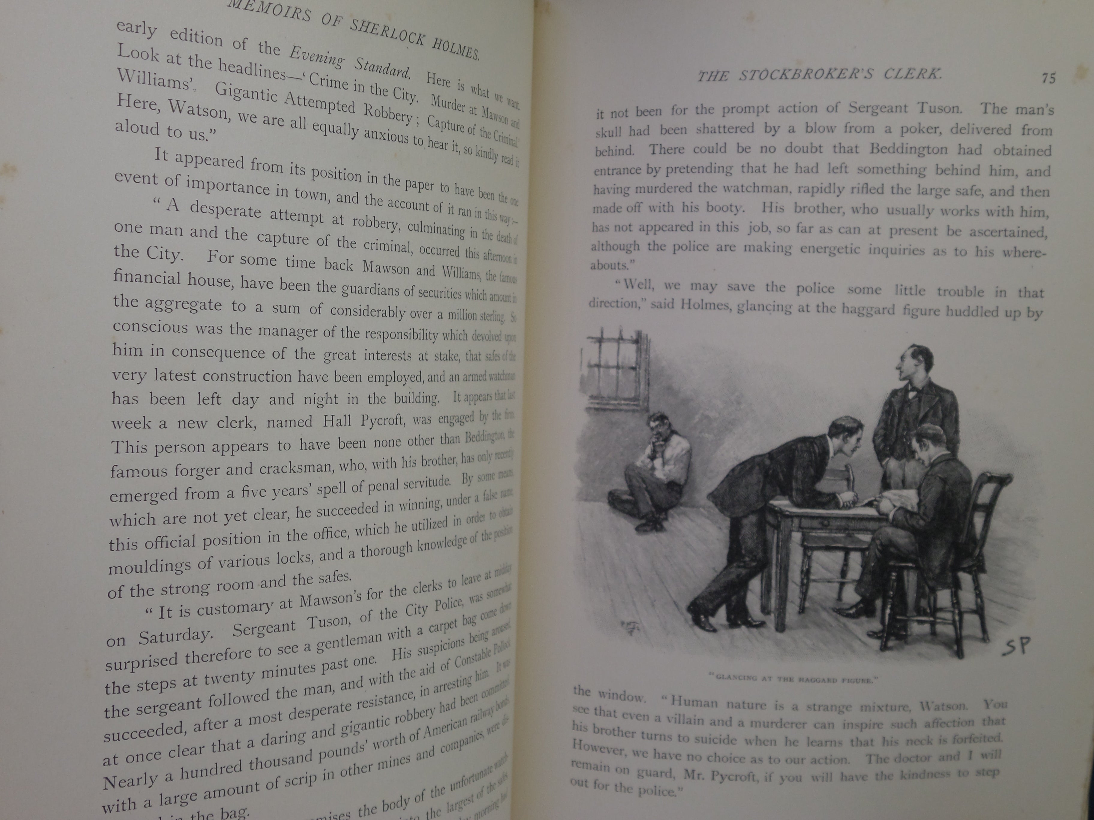 THE MEMOIRS OF SHERLOCK HOLMES BY ARTHUR CONAN DOYLE 1894 FIRST EDITION