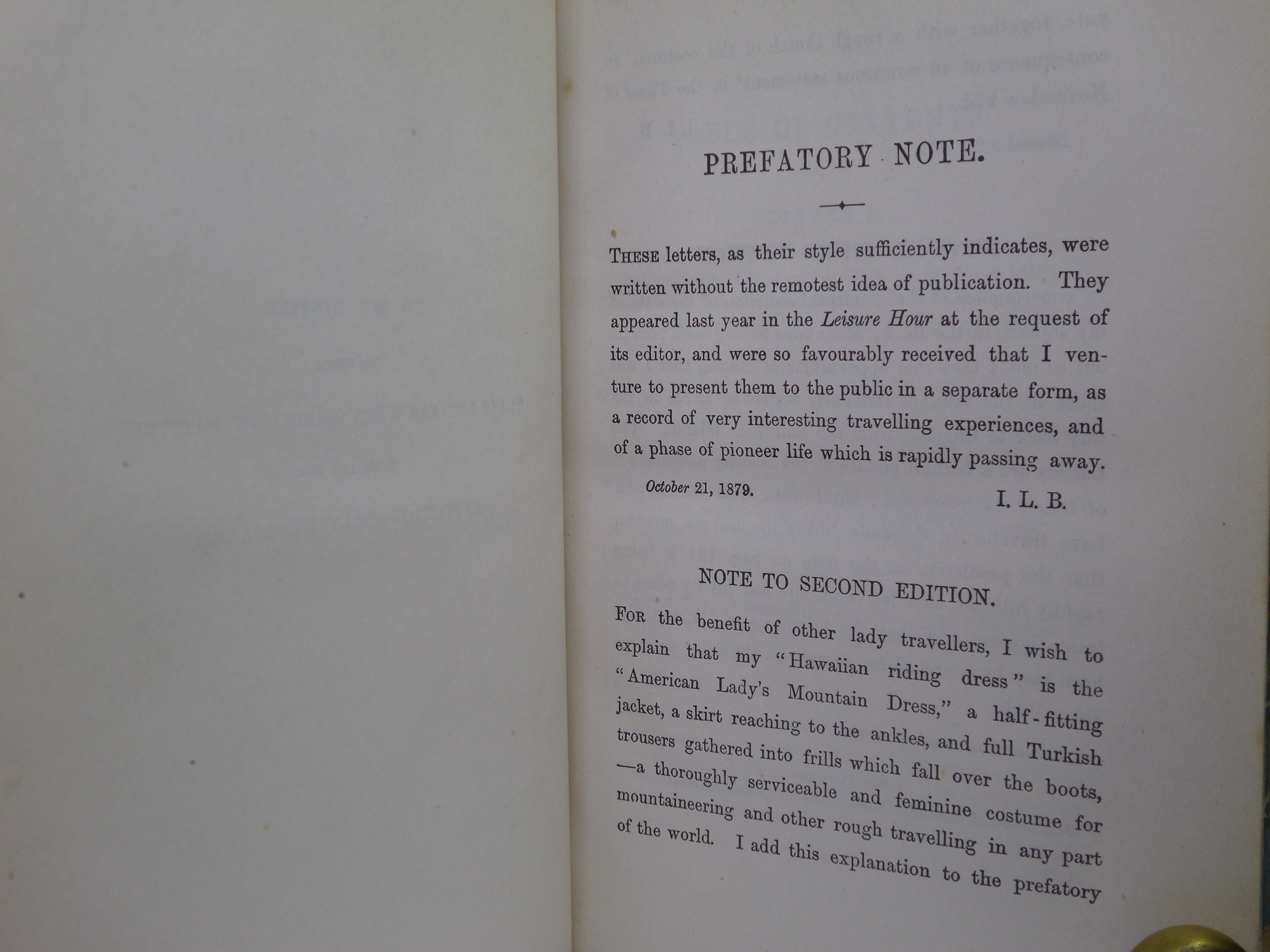 A LADY'S LIFE IN THE ROCKY MOUNTAINS BY ISABELLA L. BIRD 1910 LEATHER BINDING