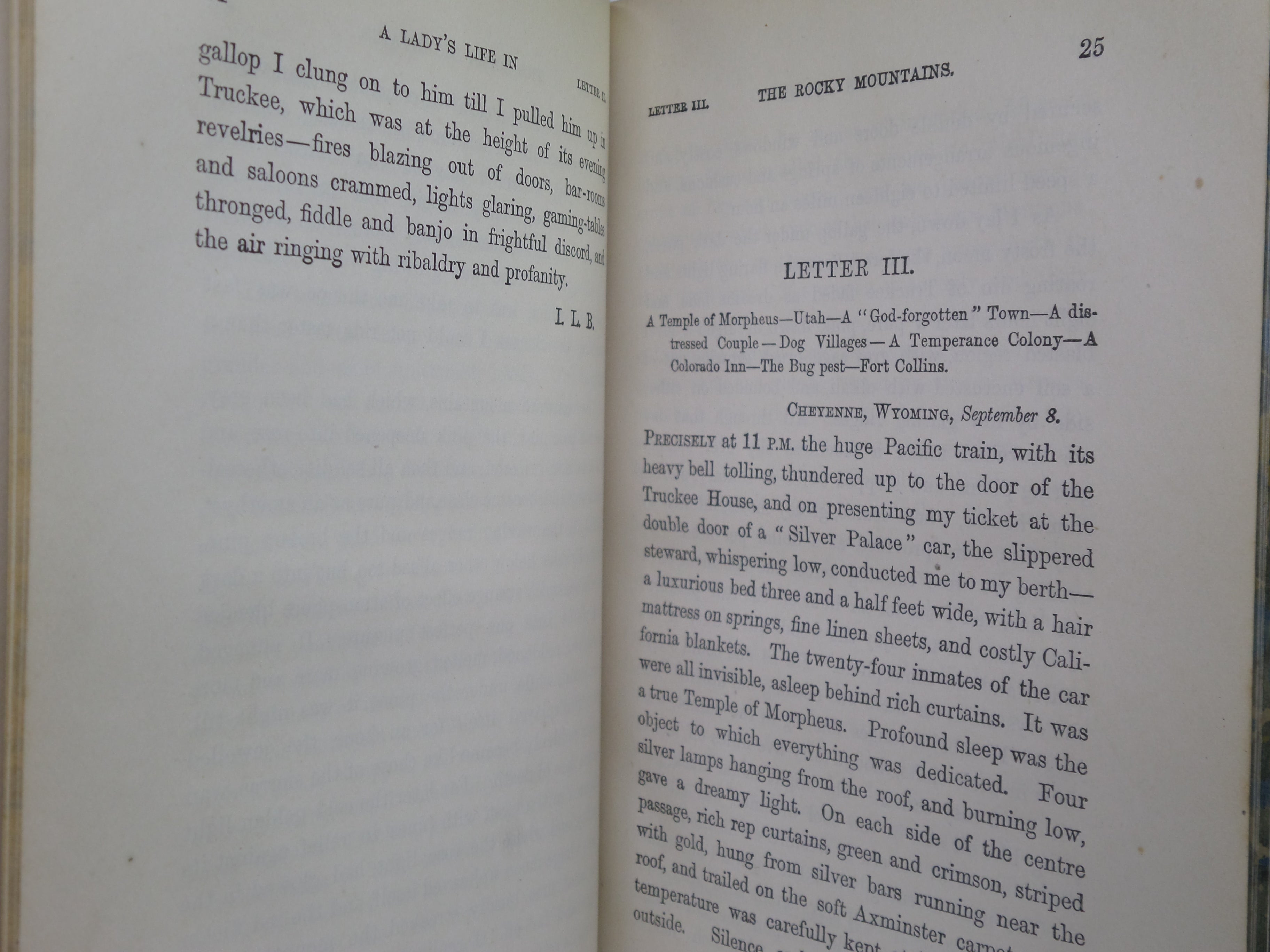 A LADY'S LIFE IN THE ROCKY MOUNTAINS BY ISABELLA L. BIRD 1910 LEATHER BINDING