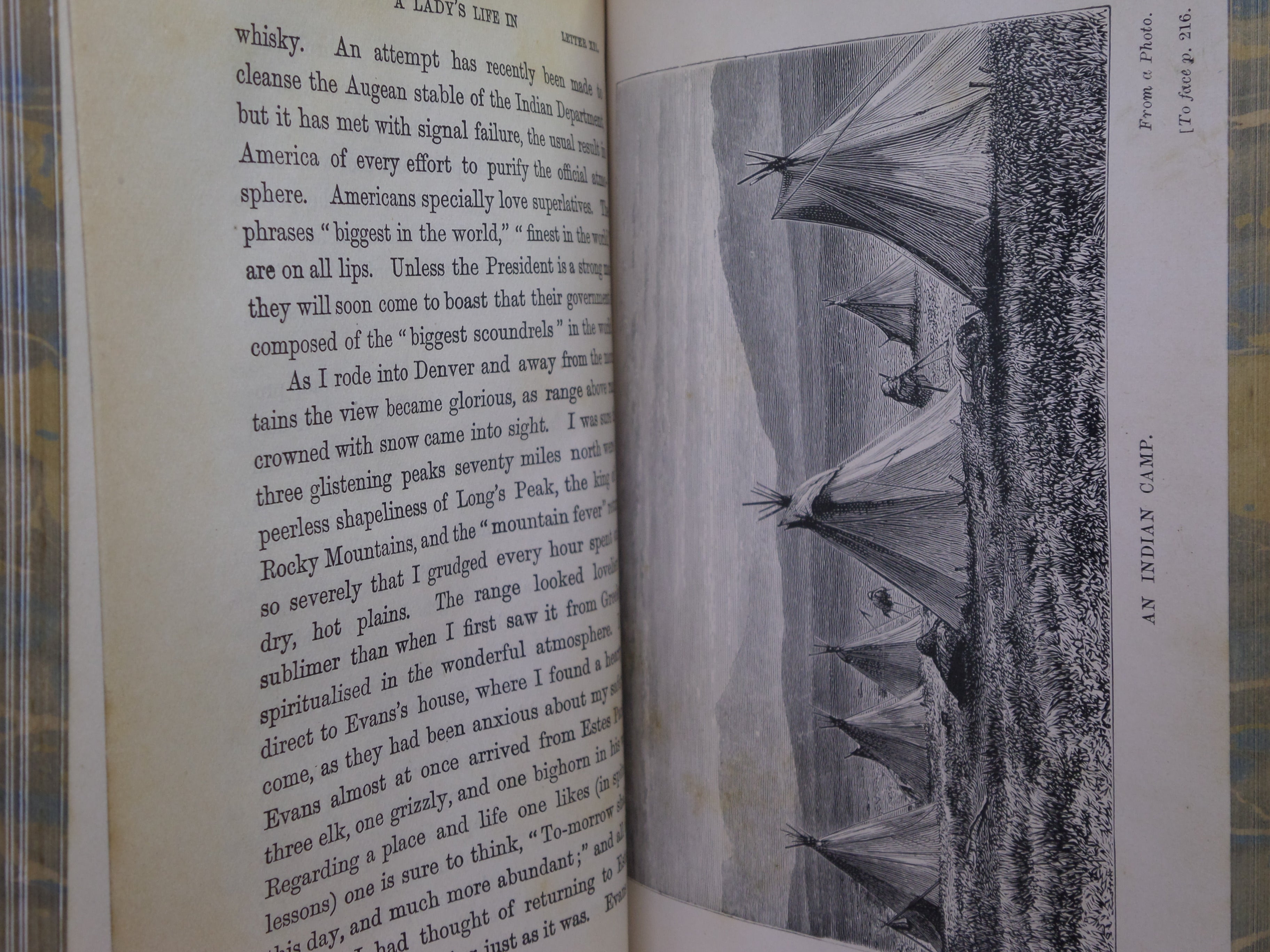 A LADY'S LIFE IN THE ROCKY MOUNTAINS BY ISABELLA L. BIRD 1910 LEATHER BINDING