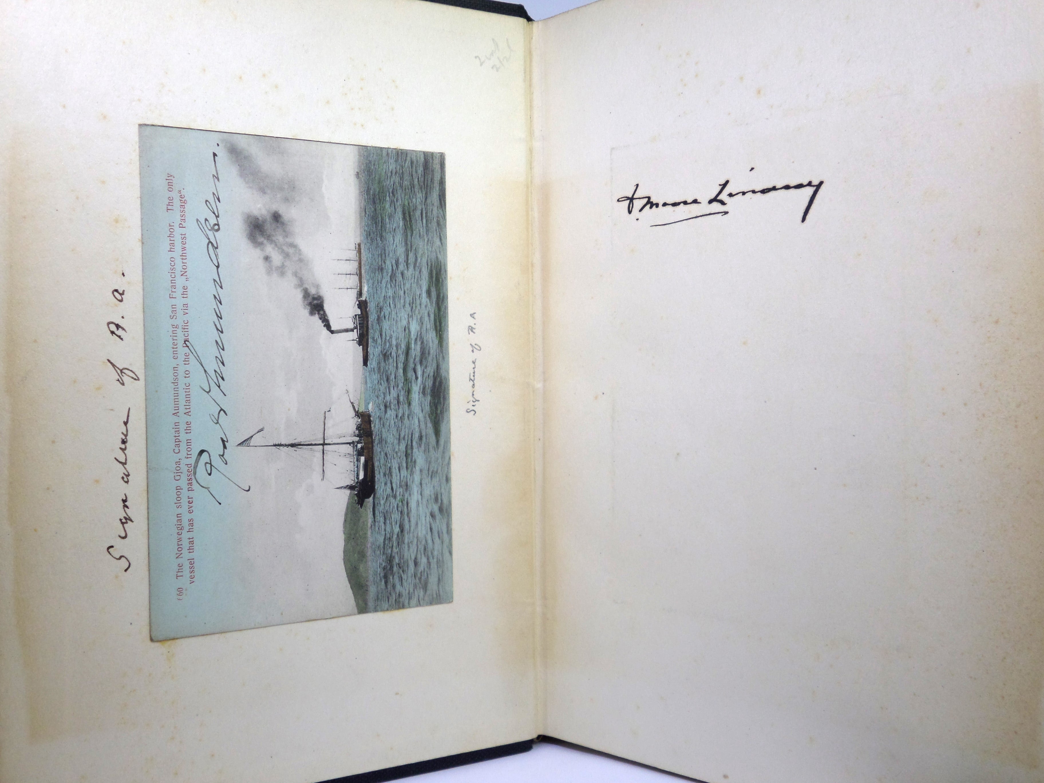 ROALD AMUNDSEN'S "THE NORTH WEST PASSAGE" 1908 SIGNED FIRST AMERICAN EDITION