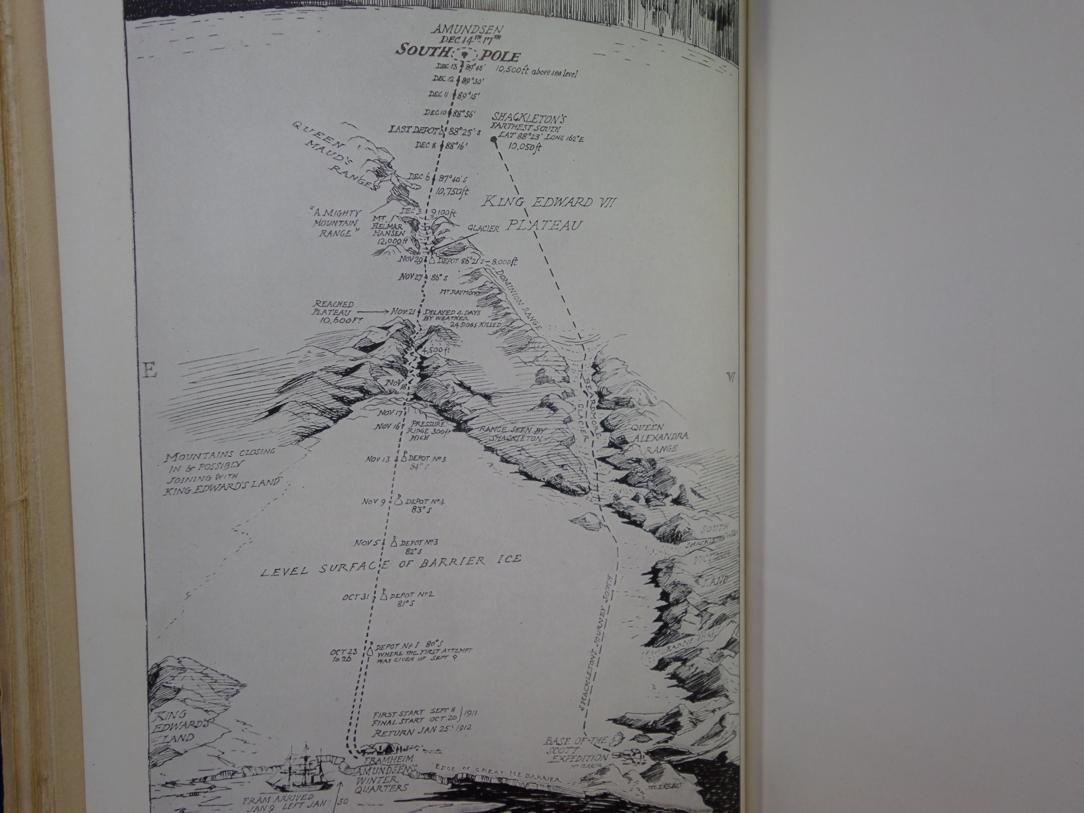 THE SOUTH POLE BY ROALD AMUNDSEN 1913 SIGNED FIRST AMERICAN EDITION