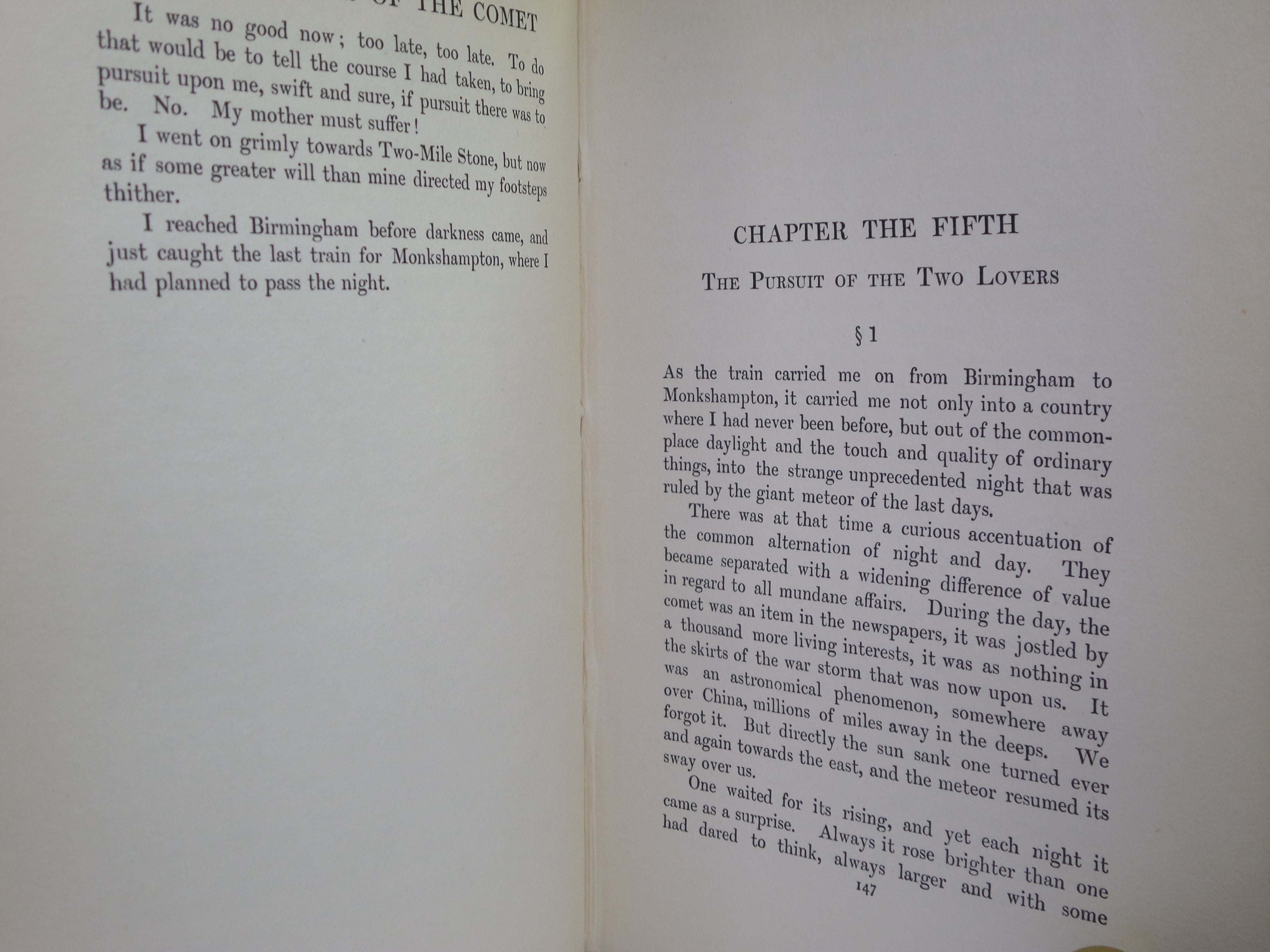 IN DAYS OF THE COMET BY H. G. WELLS 1906 FIRST EDITION