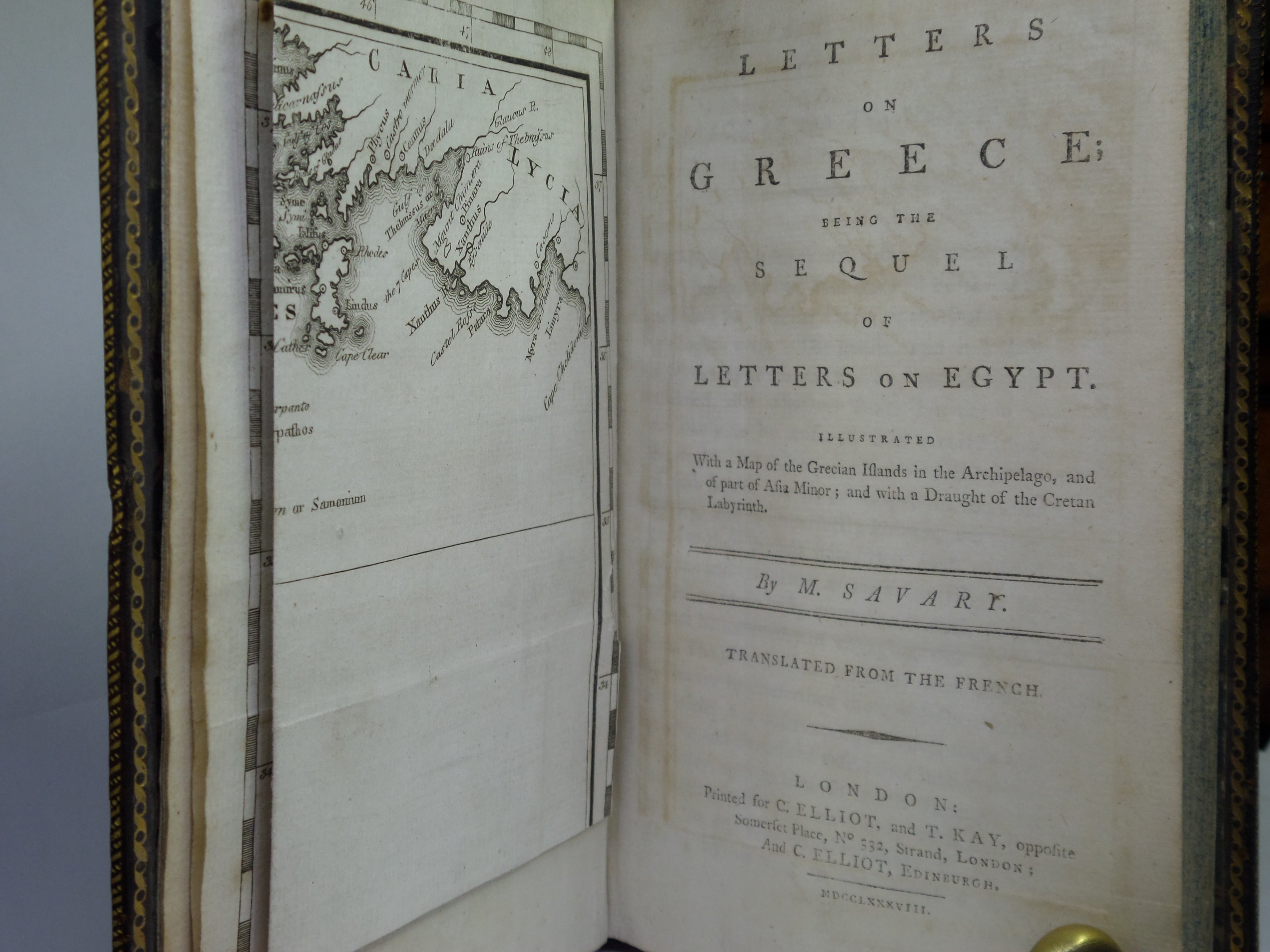 LETTERS ON GREECE BEING A SEQUEL TO LETTERS ON EGYPT 1788 CLAUDE-ÉTIENNE SAVARY