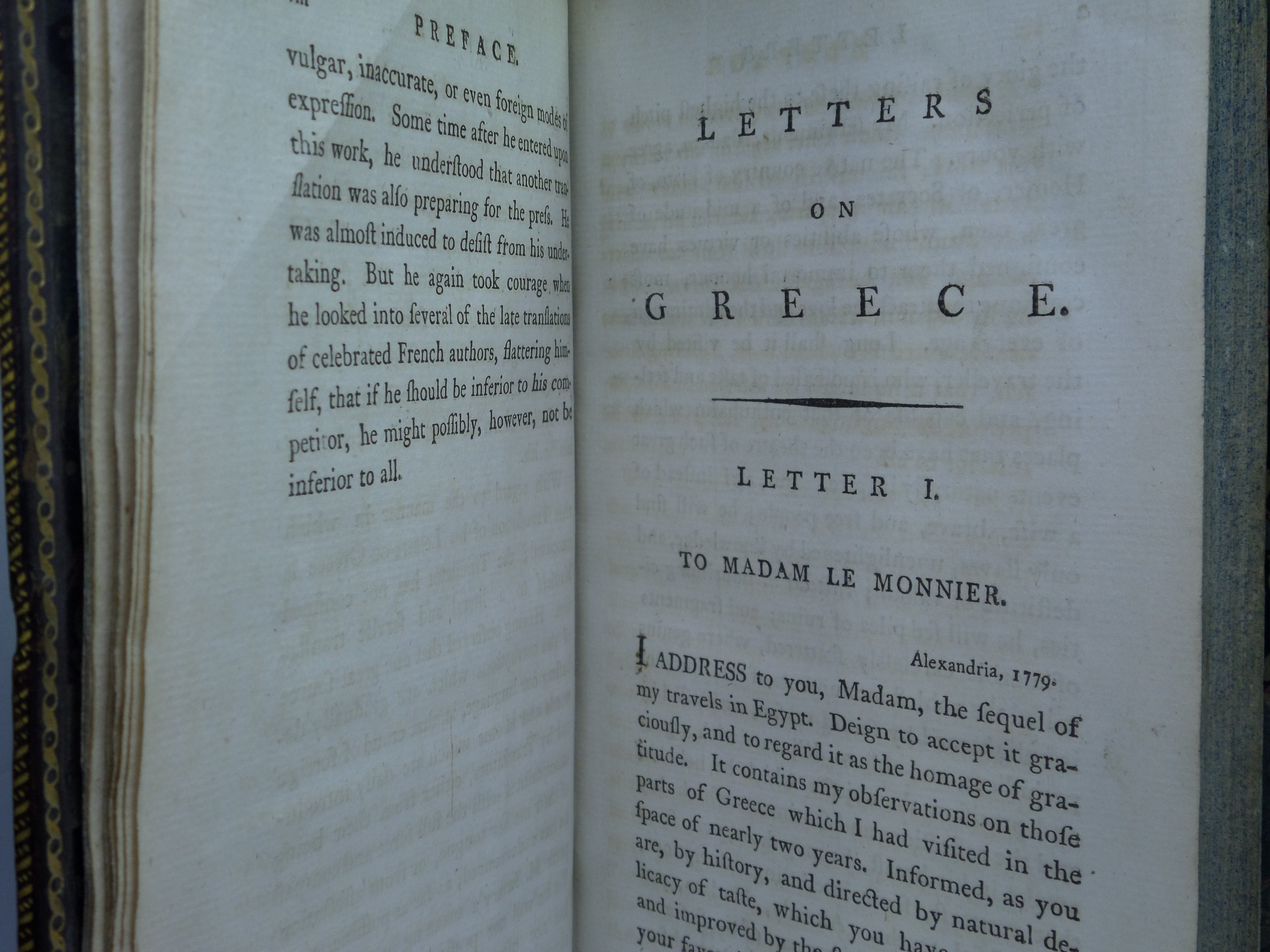LETTERS ON GREECE BEING A SEQUEL TO LETTERS ON EGYPT 1788 CLAUDE-ÉTIENNE SAVARY