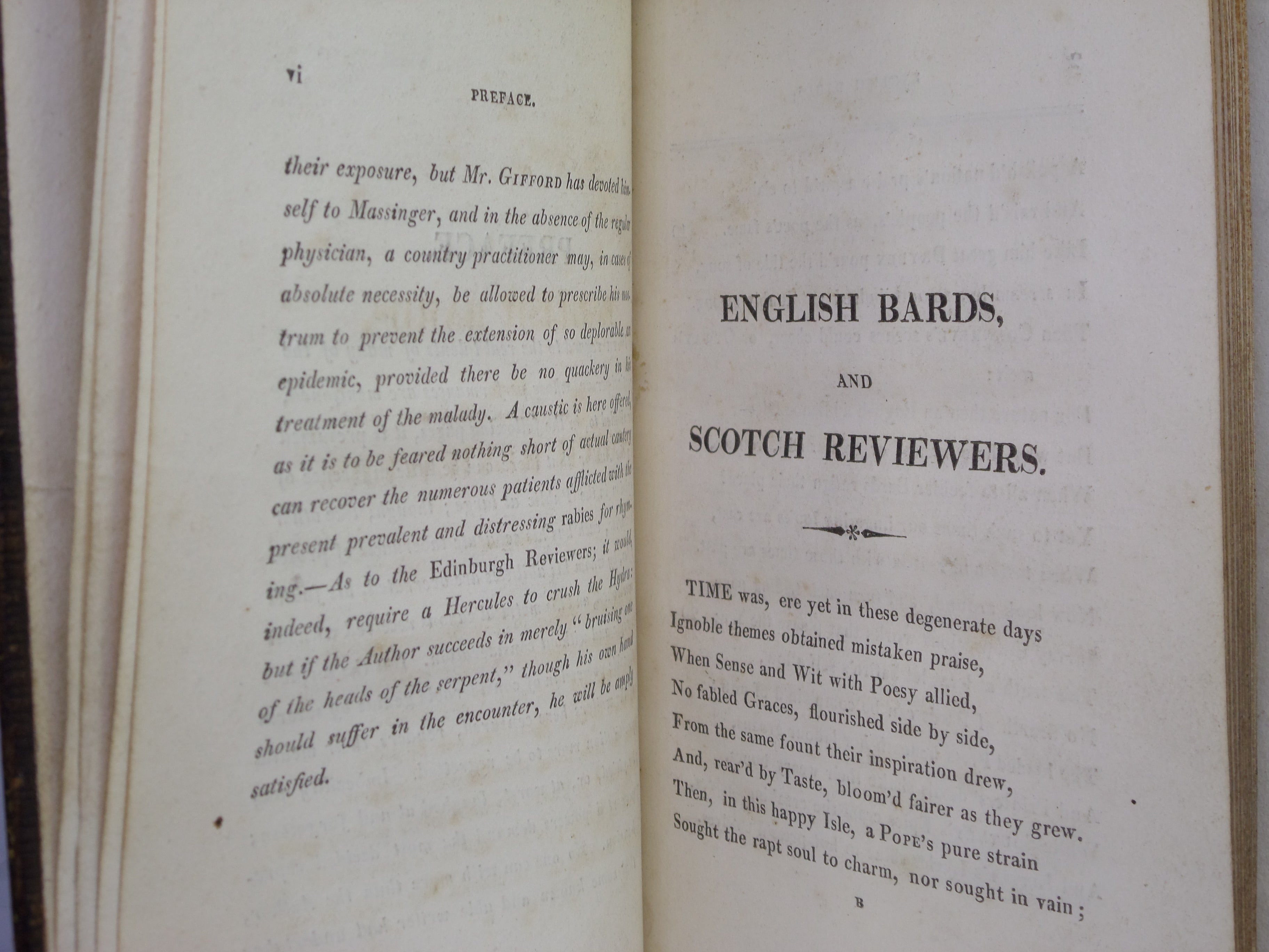 ENGLISH BARDS AND SCOTCH REVIEWERS: A SATIRE BY LORD BYRON 1809 FIRST EDITION