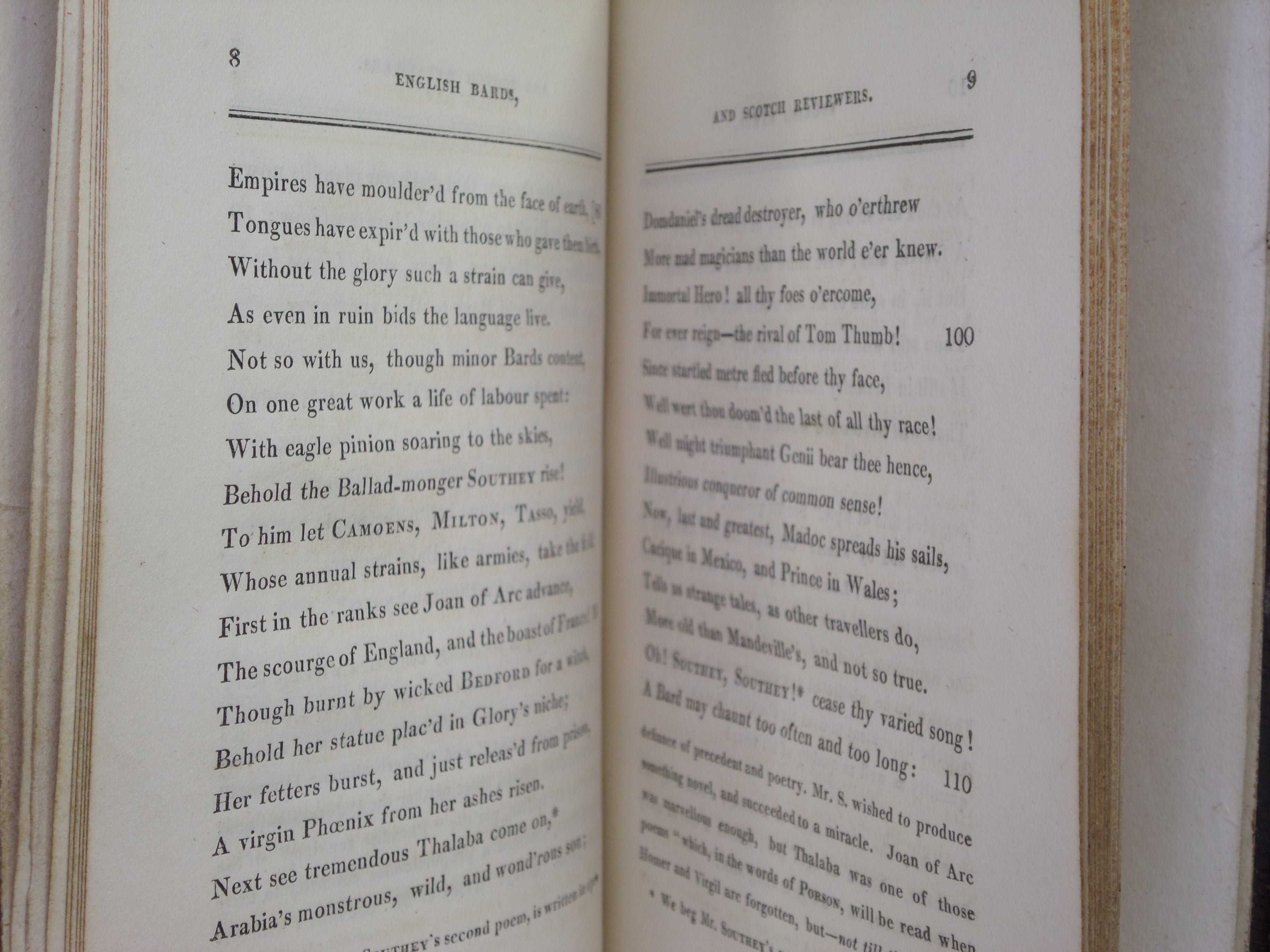 ENGLISH BARDS AND SCOTCH REVIEWERS: A SATIRE BY LORD BYRON 1809 FIRST EDITION