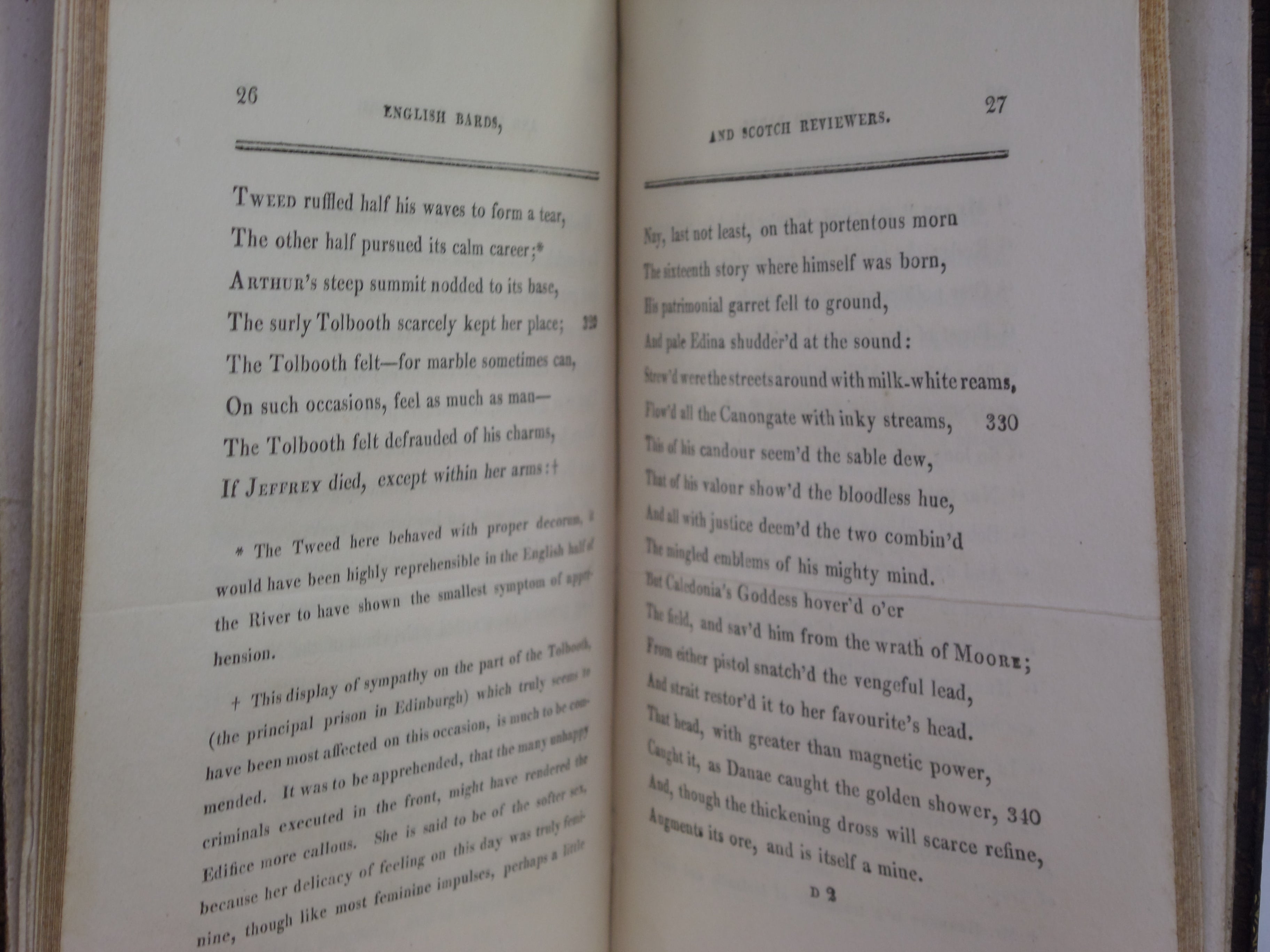 ENGLISH BARDS AND SCOTCH REVIEWERS: A SATIRE BY LORD BYRON 1809 FIRST EDITION