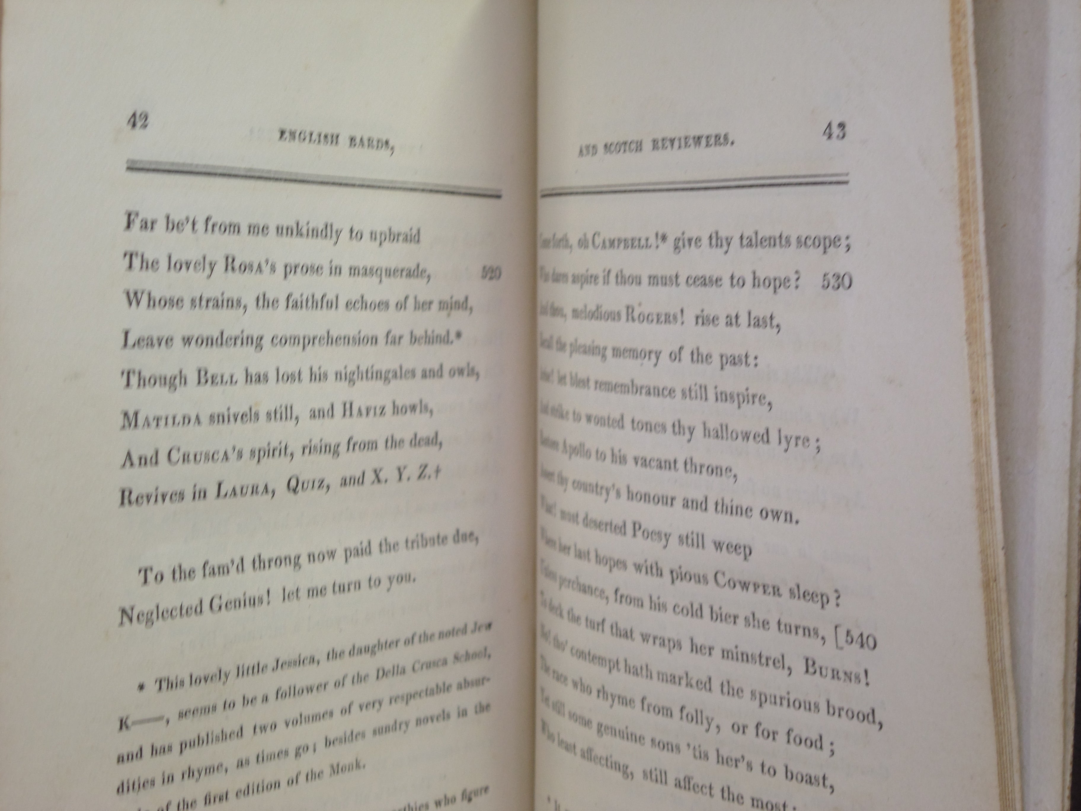 ENGLISH BARDS AND SCOTCH REVIEWERS: A SATIRE BY LORD BYRON 1809 FIRST EDITION