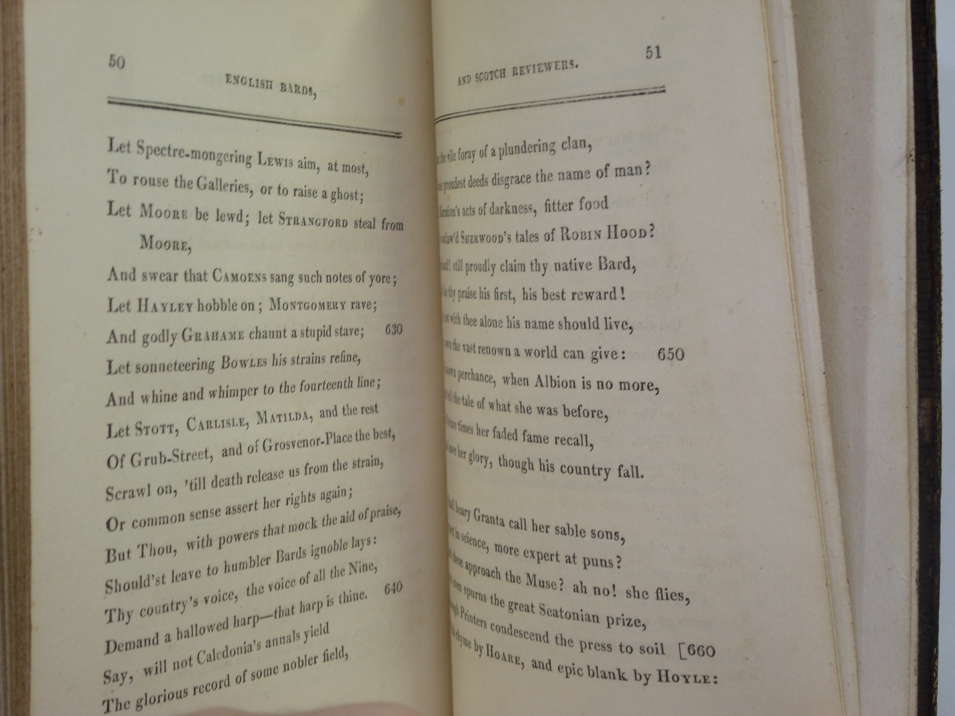 ENGLISH BARDS AND SCOTCH REVIEWERS: A SATIRE BY LORD BYRON 1809 FIRST EDITION
