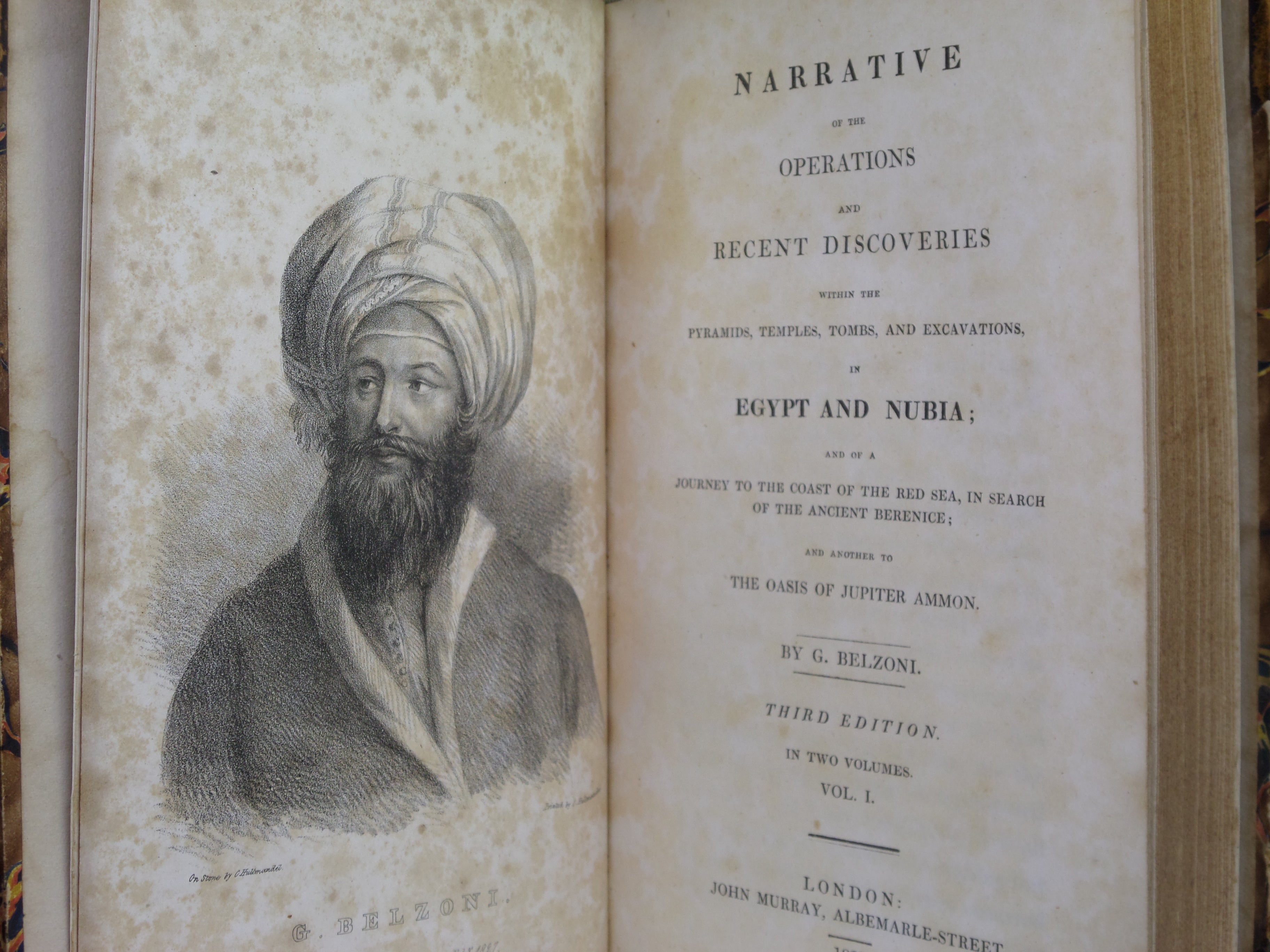 NARRATIVE OF OPERATIONS RECENT DISCOVERIES IN EGYPT & NUBIA BY GIOVANNI BELZONI
