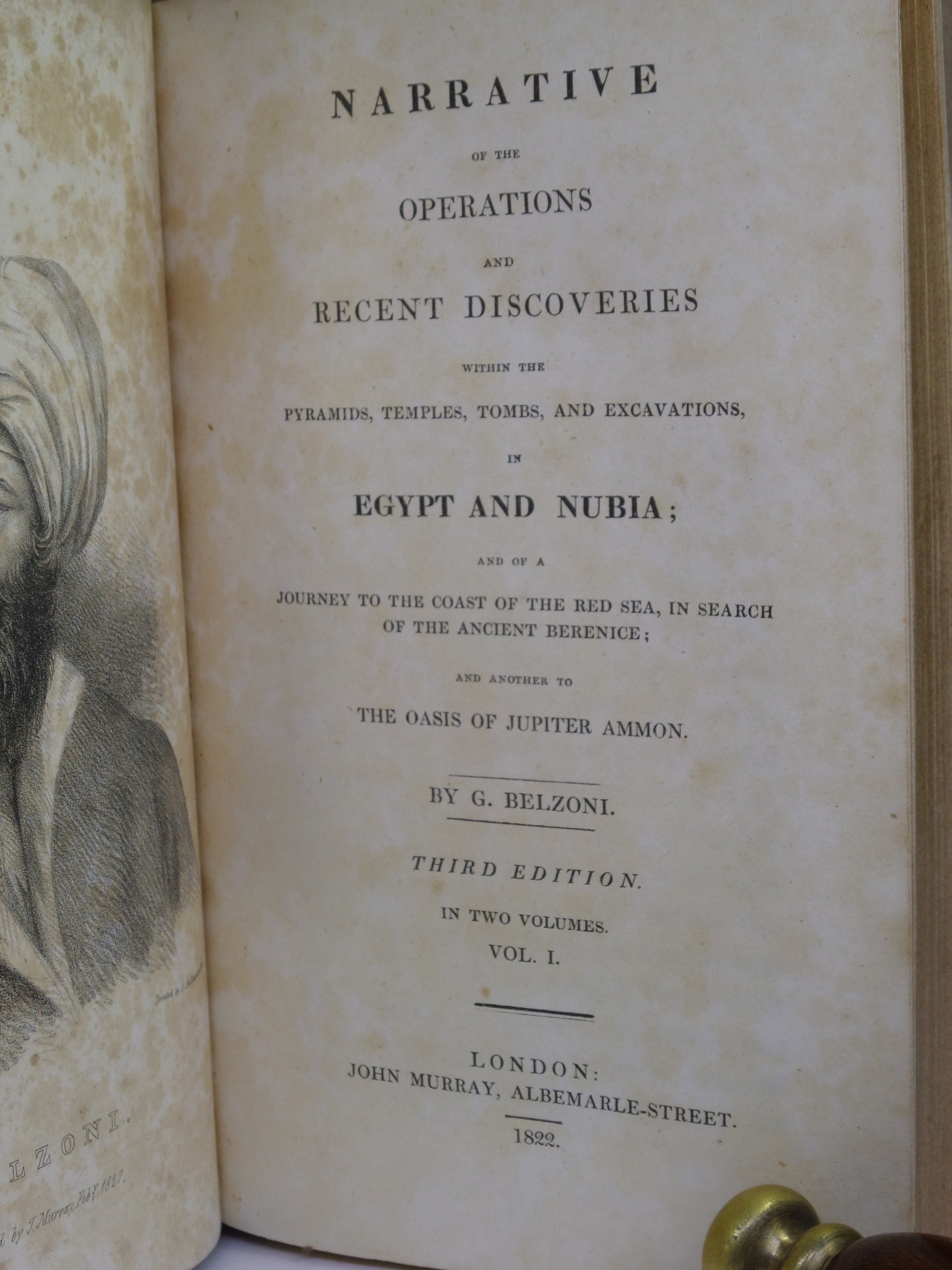 NARRATIVE OF OPERATIONS RECENT DISCOVERIES IN EGYPT & NUBIA BY GIOVANNI BELZONI