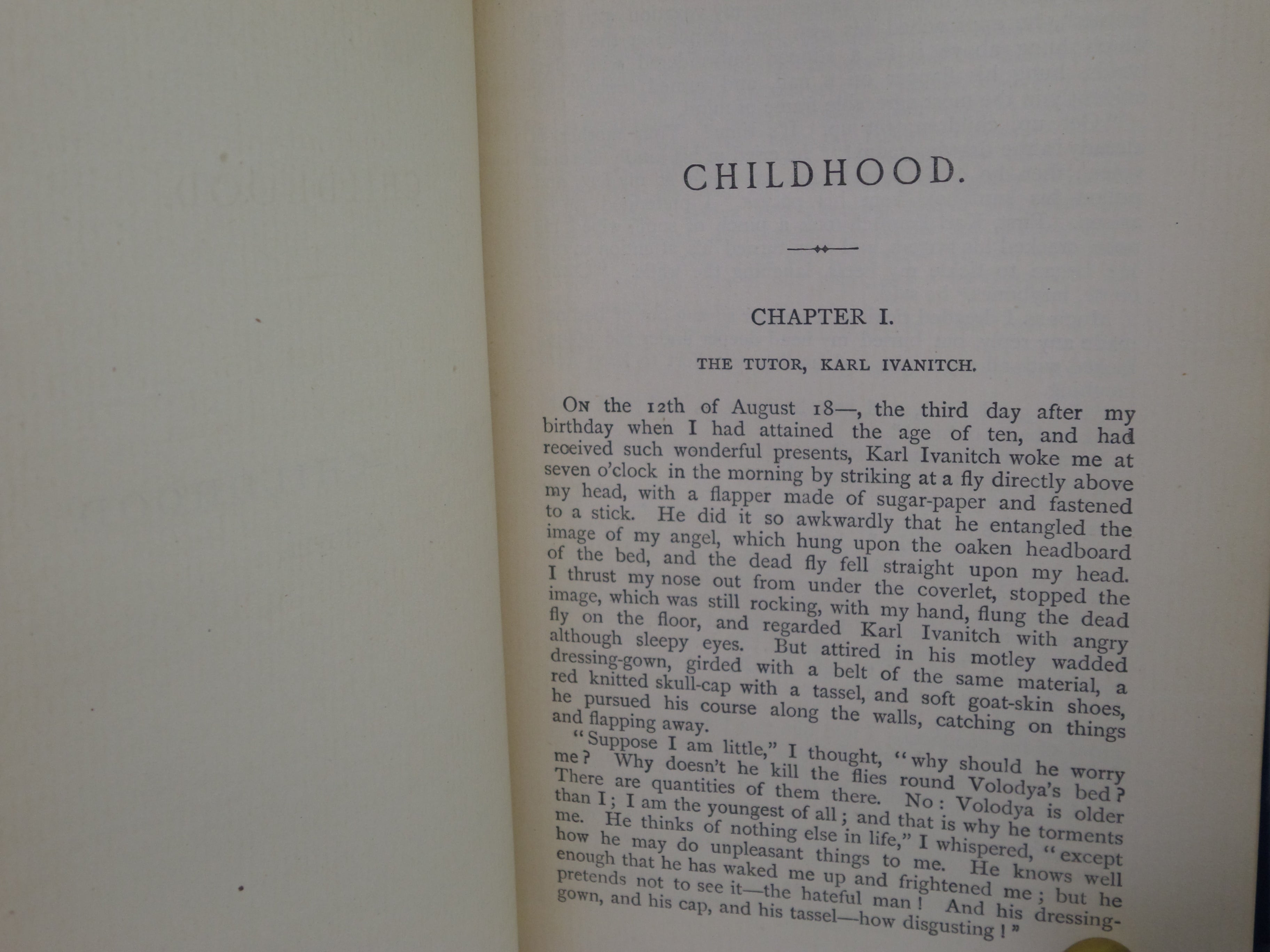 CHILDHOOD, BOYHOOD, YOUTH BY LEO TOLSTOY CIRCA 1889