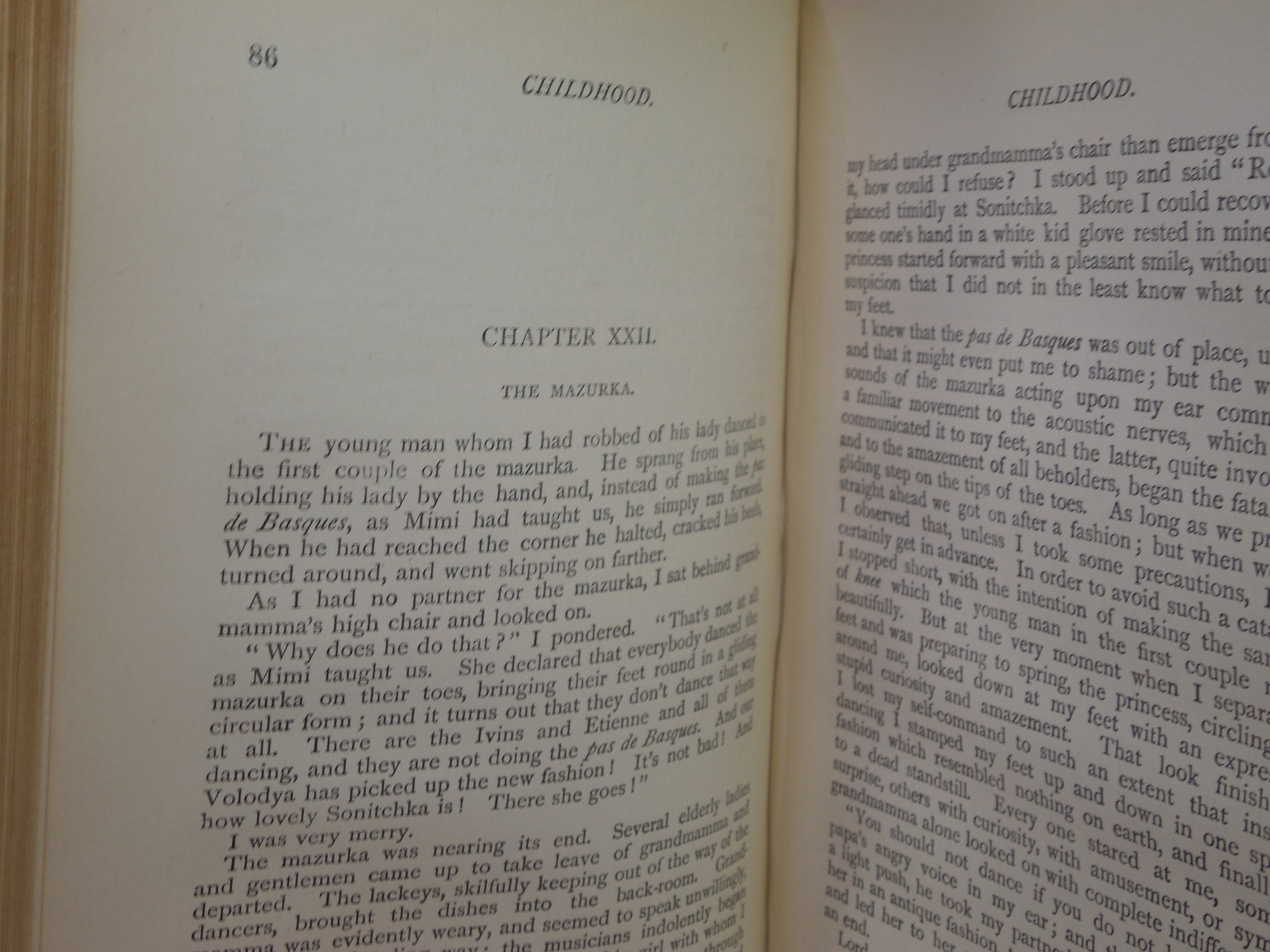 CHILDHOOD, BOYHOOD, YOUTH BY LEO TOLSTOY CIRCA 1889