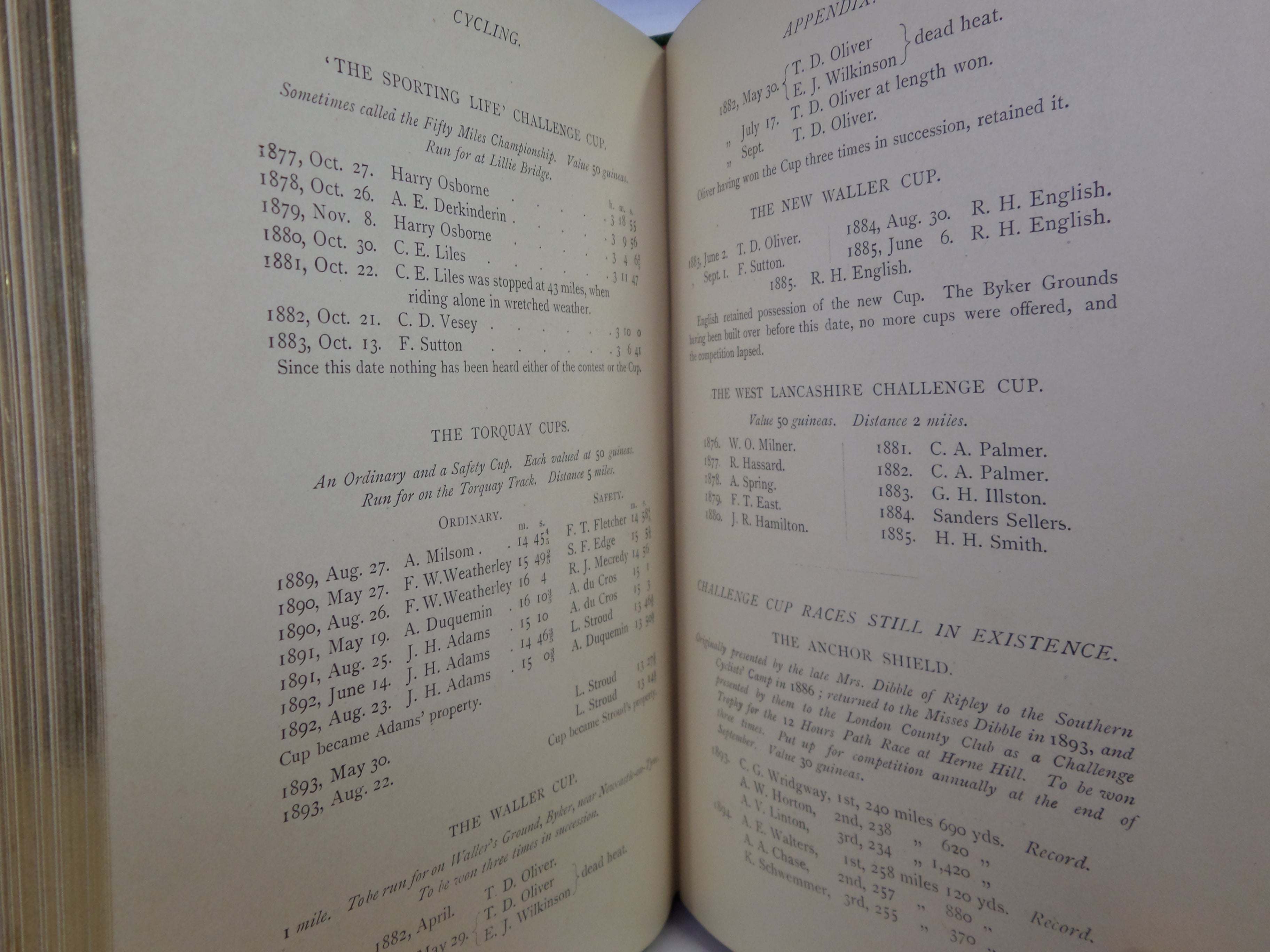 CYCLING BY THE EARL OF ALBEMARLE AND G. LACY HILLIER 1896 FINE LEATHER BINDING