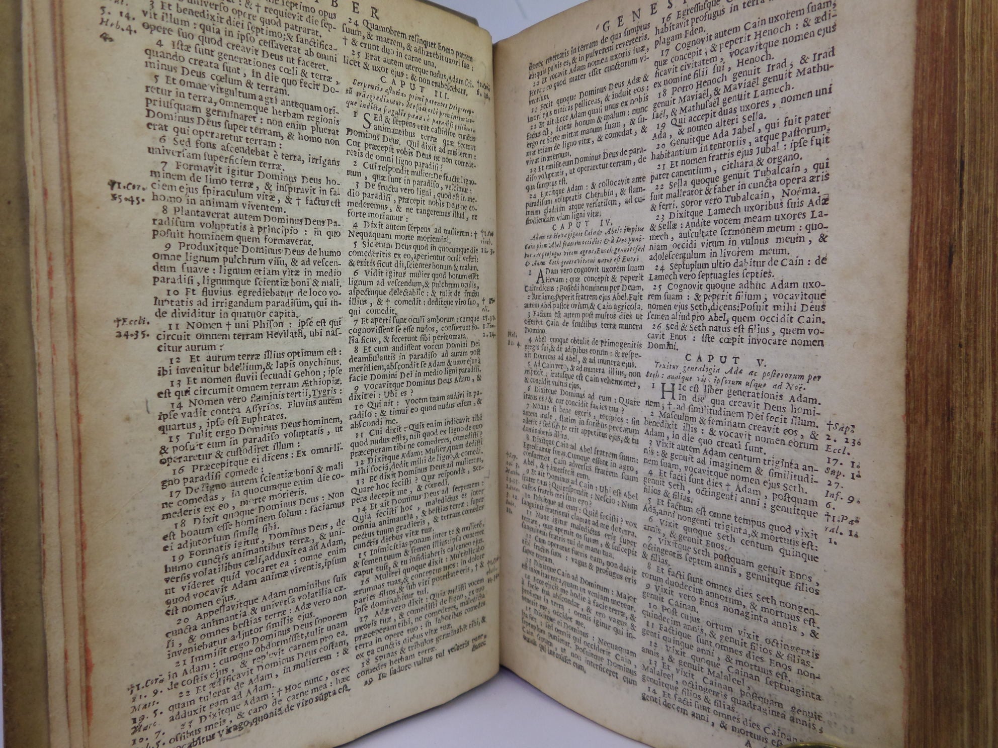BIBLIA SACRA VULGATAE EDITIONIS 1691 VELLUM-BOUND BIBLE IN LATIN