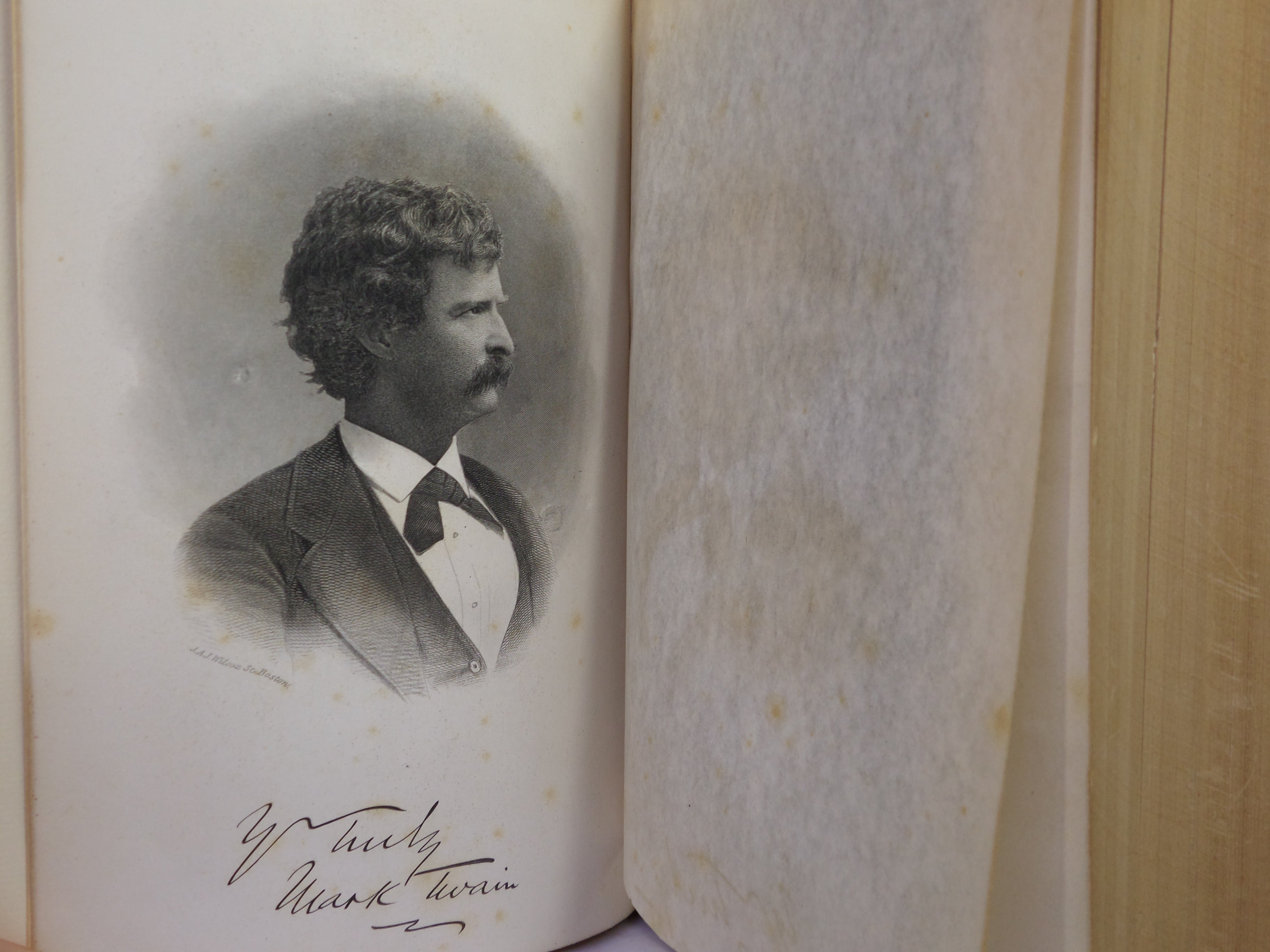 A TRAMP ABROAD BY MARK TWAIN 1880 LEATHER BOUND