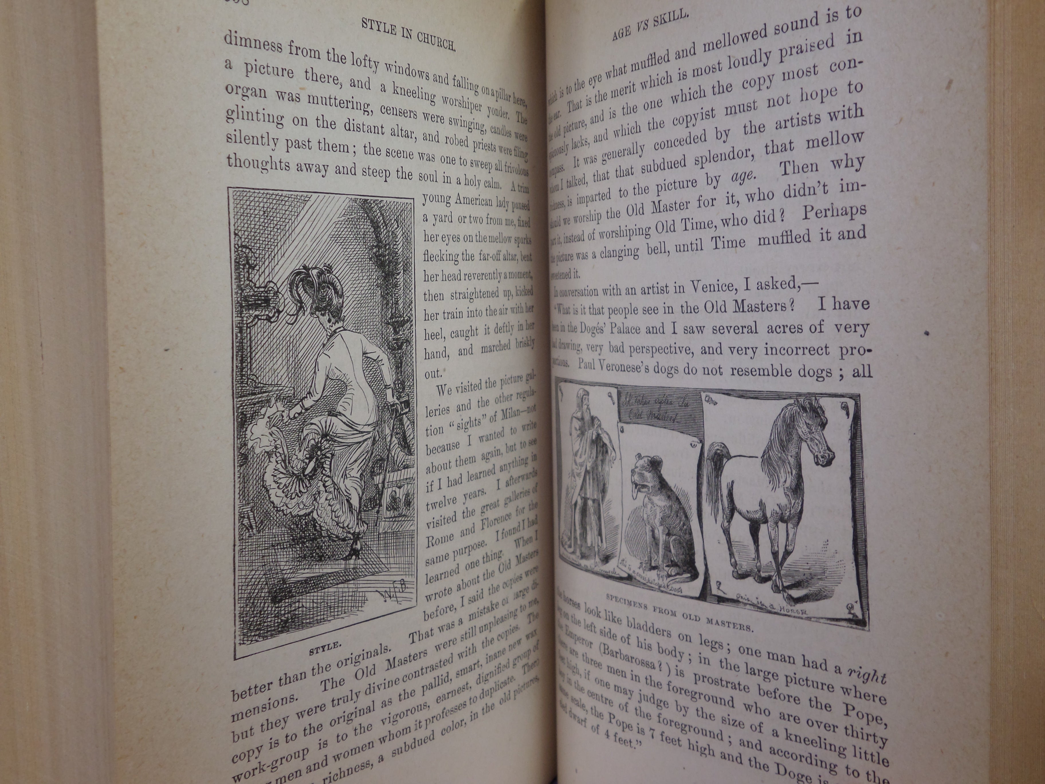 A TRAMP ABROAD BY MARK TWAIN 1880 LEATHER BOUND