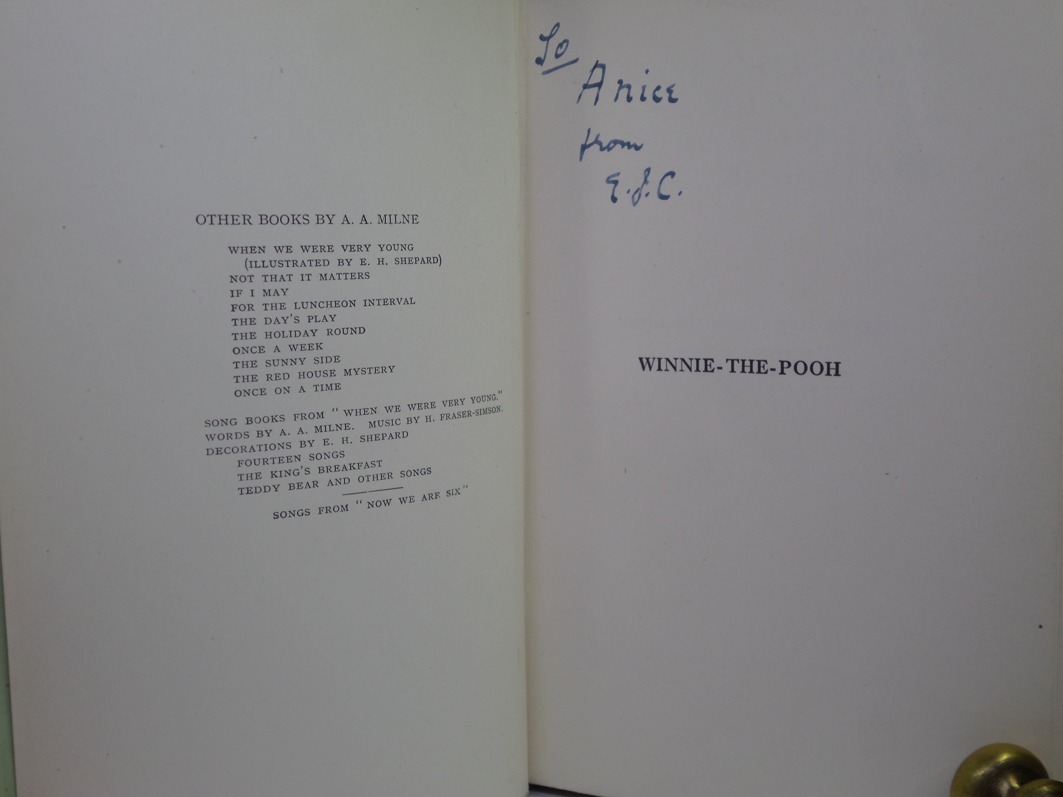 WINNIE-THE-POOH BY A. A. MILNE 1927 FIFTH EDITION WITH DUST JACKET