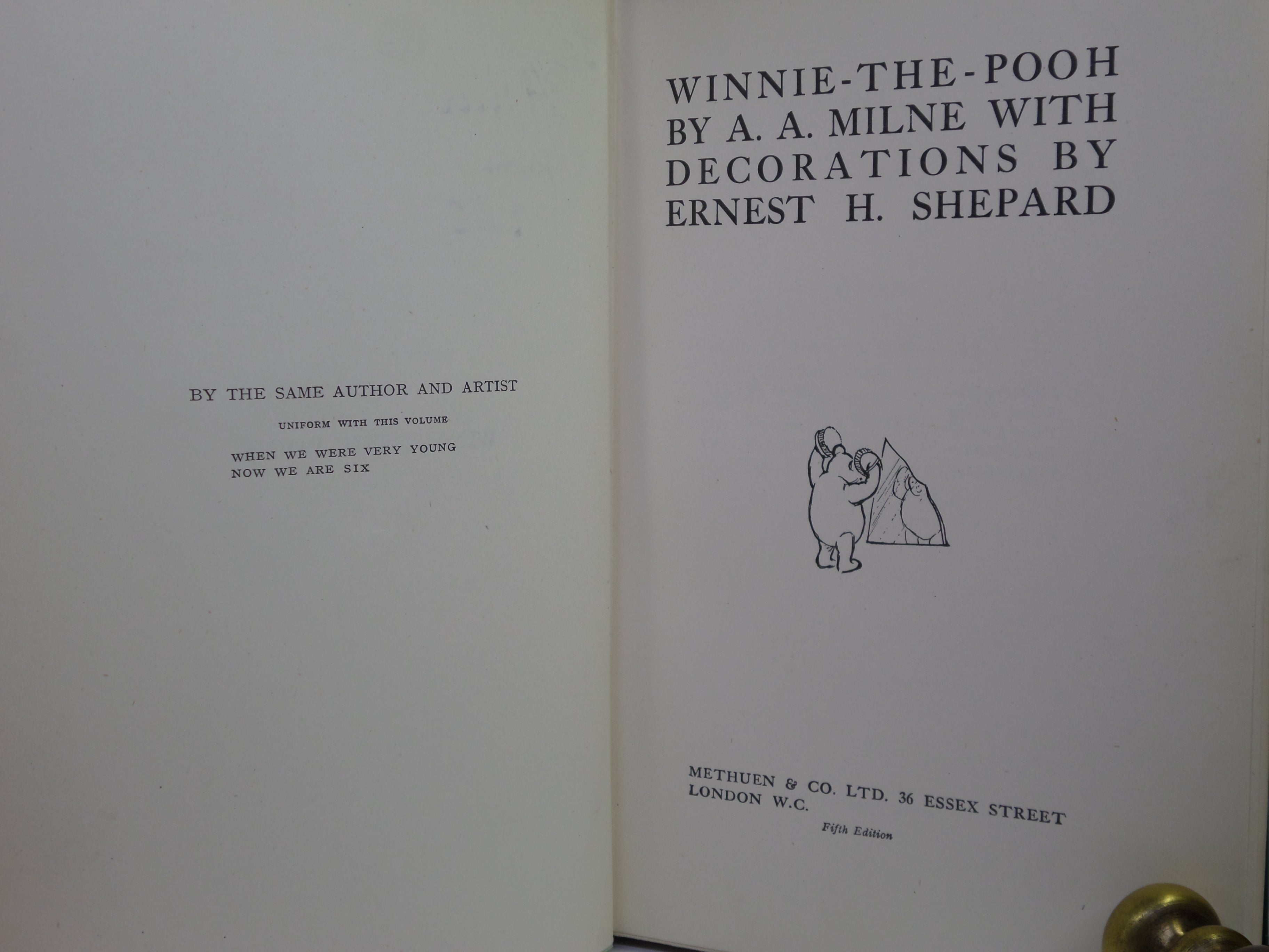 WINNIE-THE-POOH BY A. A. MILNE 1927 FIFTH EDITION WITH DUST JACKET