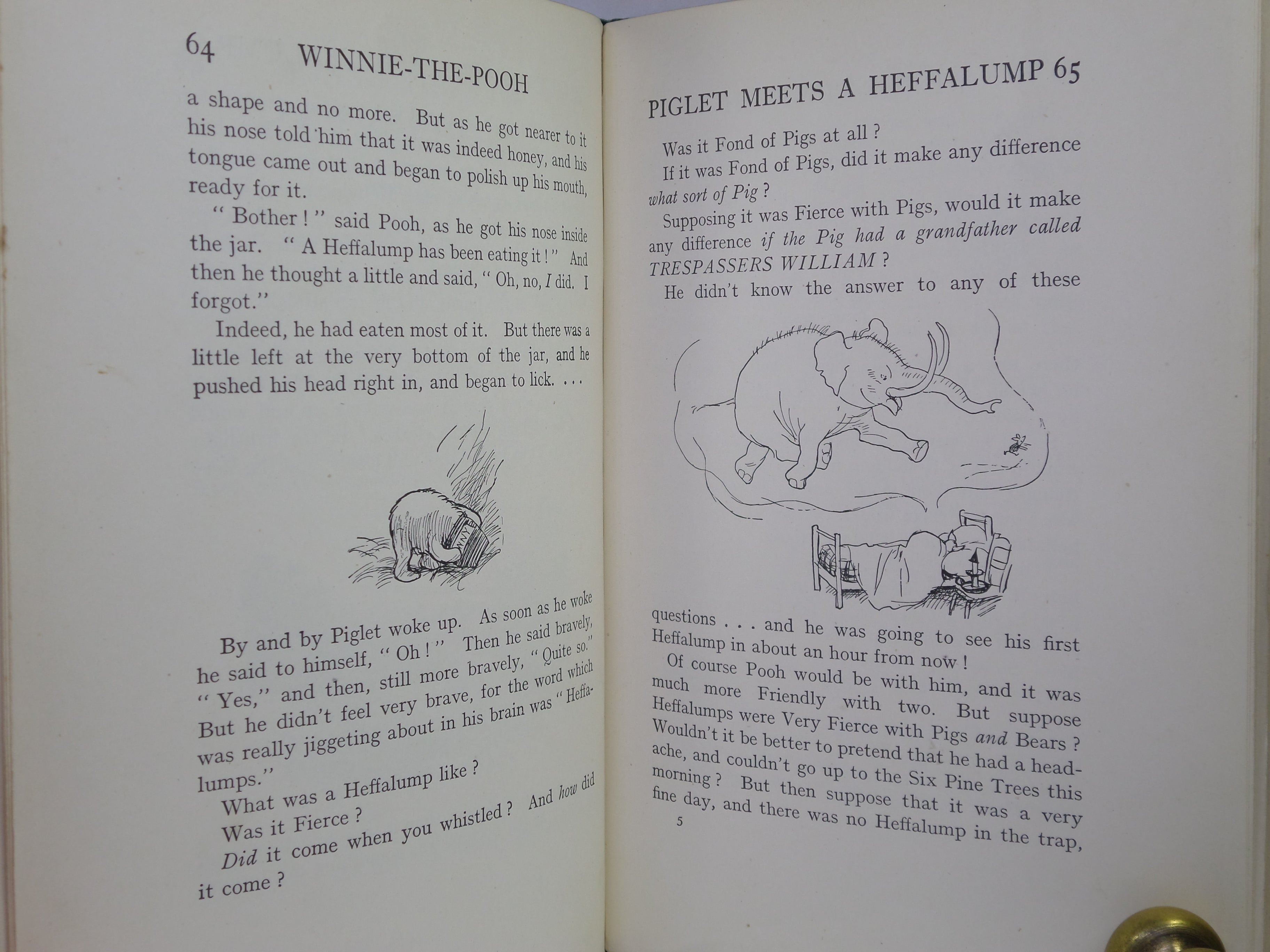 WINNIE-THE-POOH BY A. A. MILNE 1927 FIFTH EDITION WITH DUST JACKET