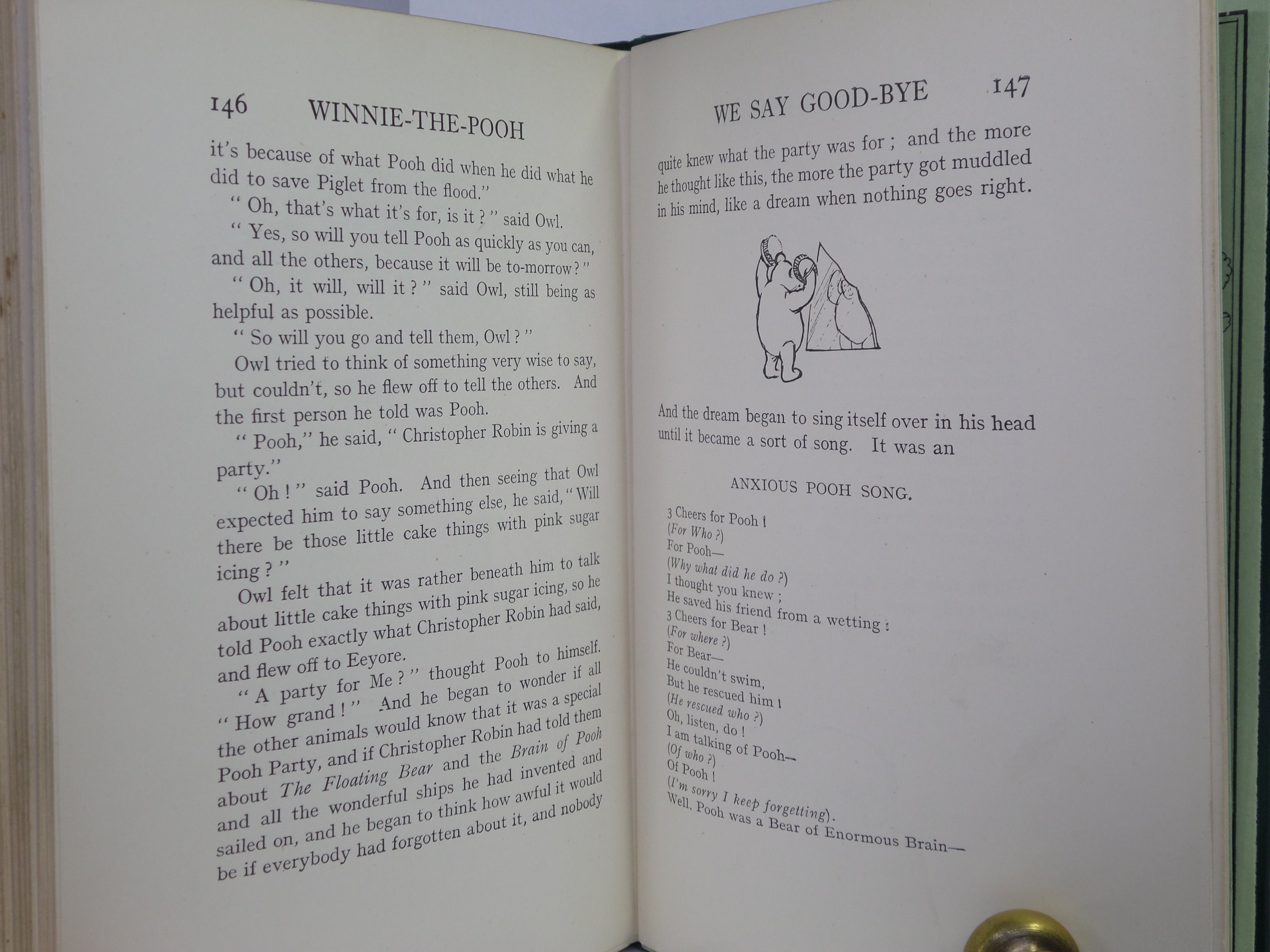 WINNIE-THE-POOH BY A. A. MILNE 1927 FIFTH EDITION WITH DUST JACKET