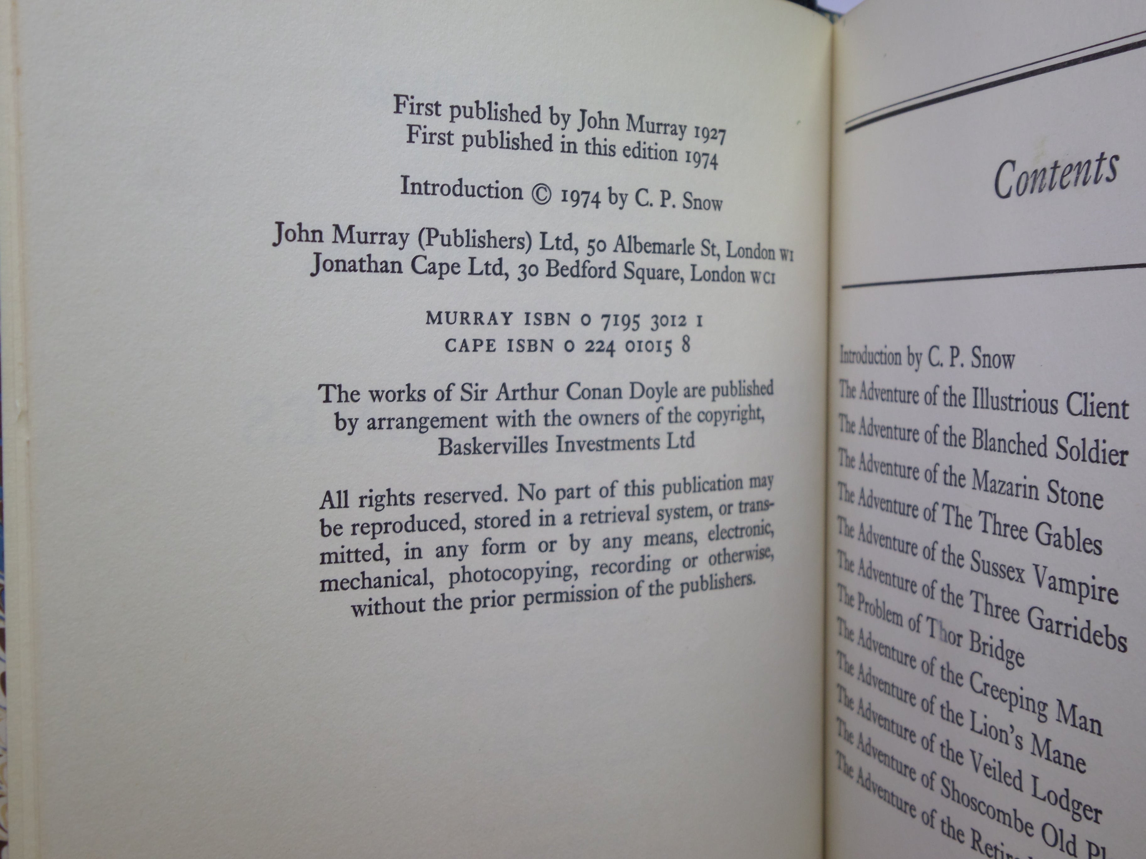 THE CASE-BOOK OF SHERLOCK HOLMES & HIS LAST BOW ARTHUR CONAN DOYLE 1974 BAYNTUN RIVIERE FINE BINDING