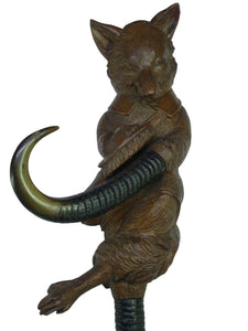 ANTIQUE 19TH CENTURY BLACK FOREST HAND-CARVED FOX COAT HOOK