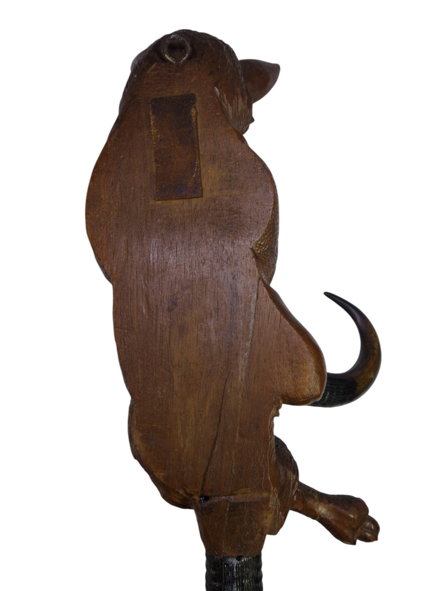 ANTIQUE 19TH CENTURY BLACK FOREST HAND-CARVED FOX COAT HOOK