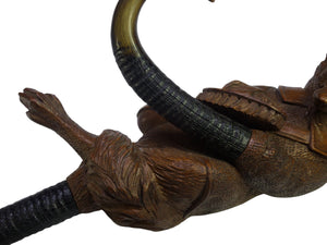 ANTIQUE 19TH CENTURY BLACK FOREST HAND-CARVED FOX COAT HOOK