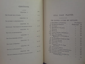 THE RUINED CITIES OF CEYLON BY HENRY W. CAVE 1907 FOURTH EDITION