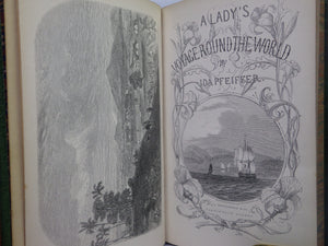 A LADY'S TRAVELS ROUND THE WORLD BY IDA PFEIFFER 1852 LEATHER-BOUND