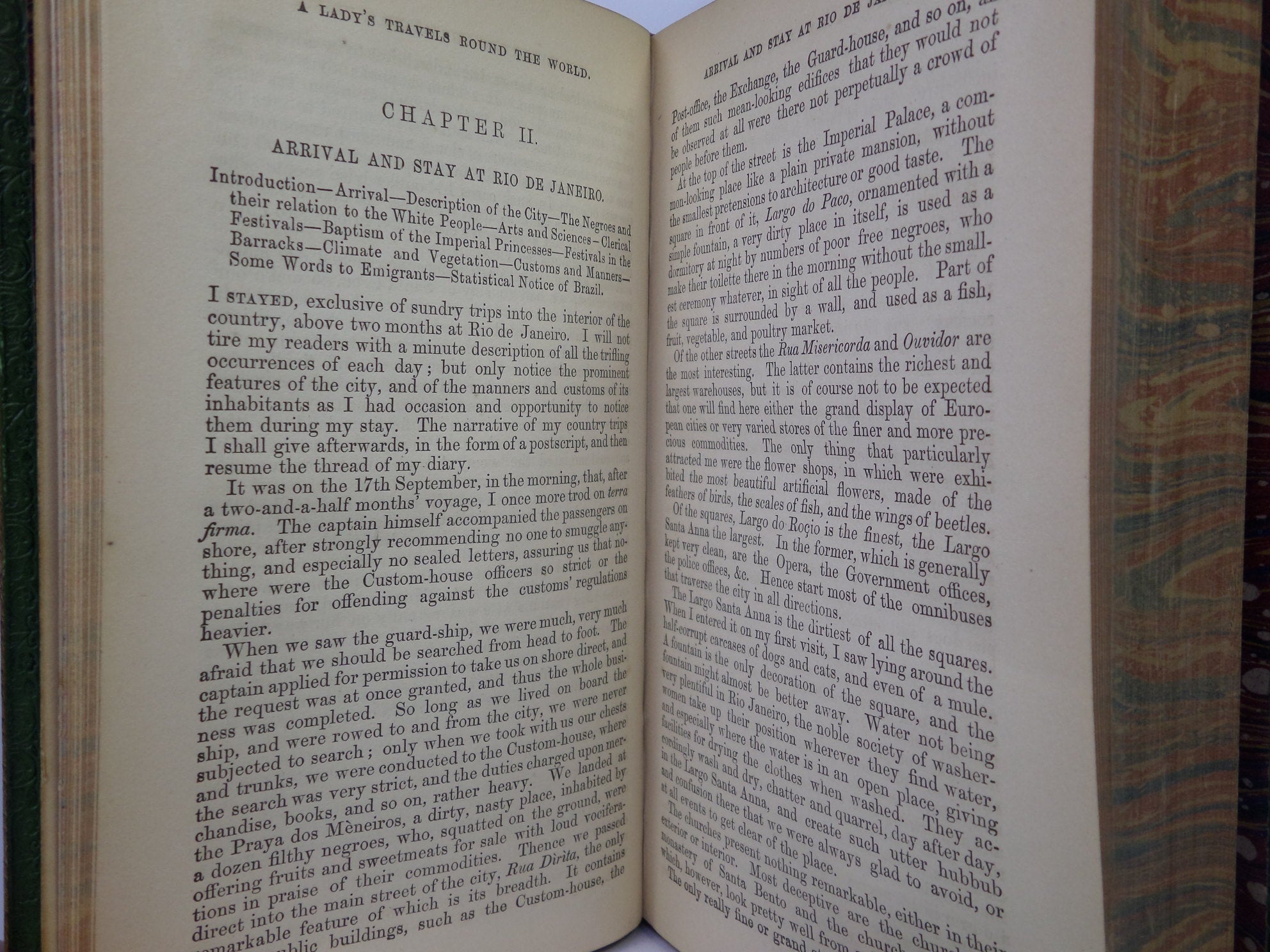 A LADY'S TRAVELS ROUND THE WORLD BY IDA PFEIFFER 1852 LEATHER-BOUND