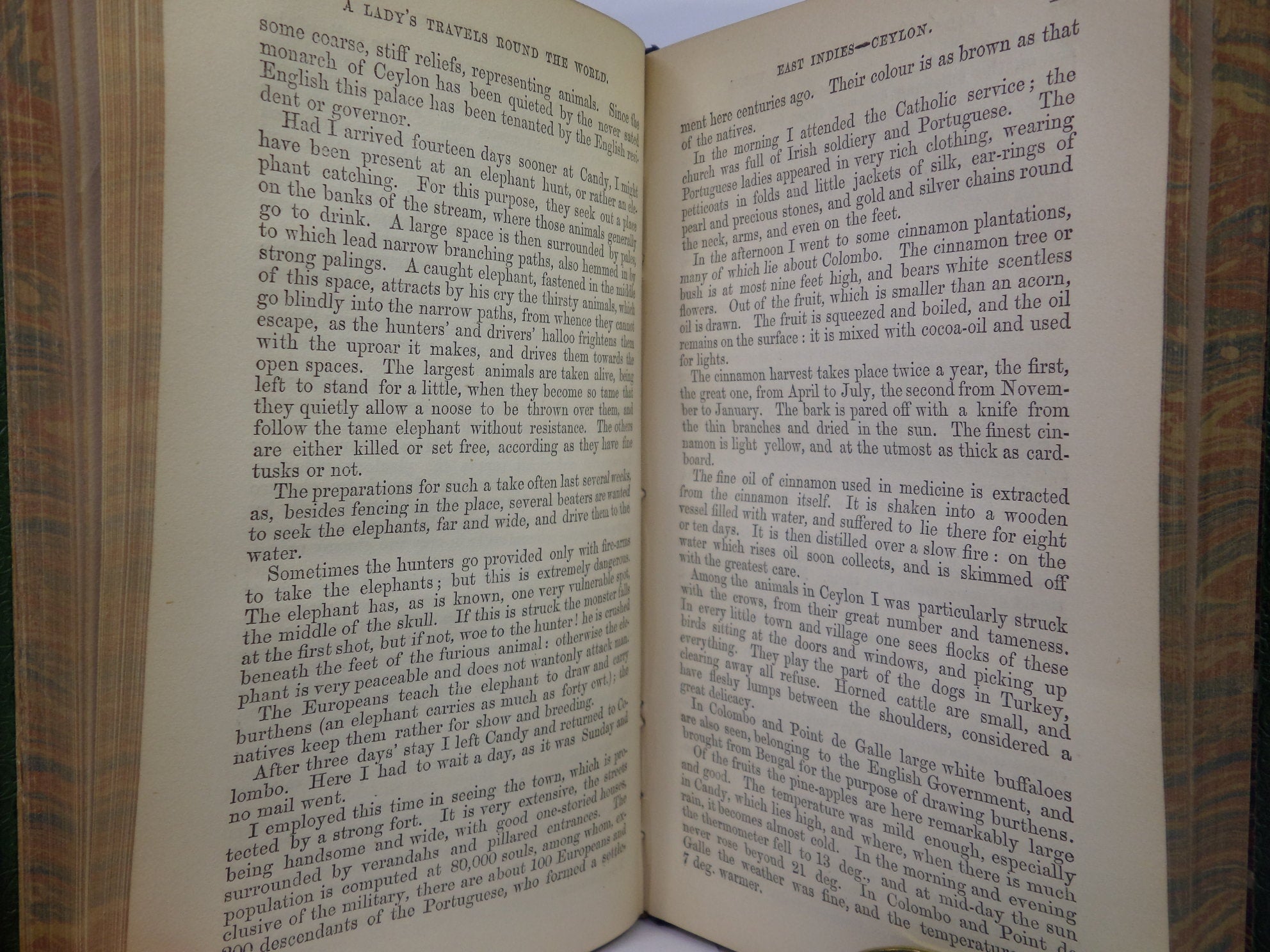 A LADY'S TRAVELS ROUND THE WORLD BY IDA PFEIFFER 1852 LEATHER-BOUND