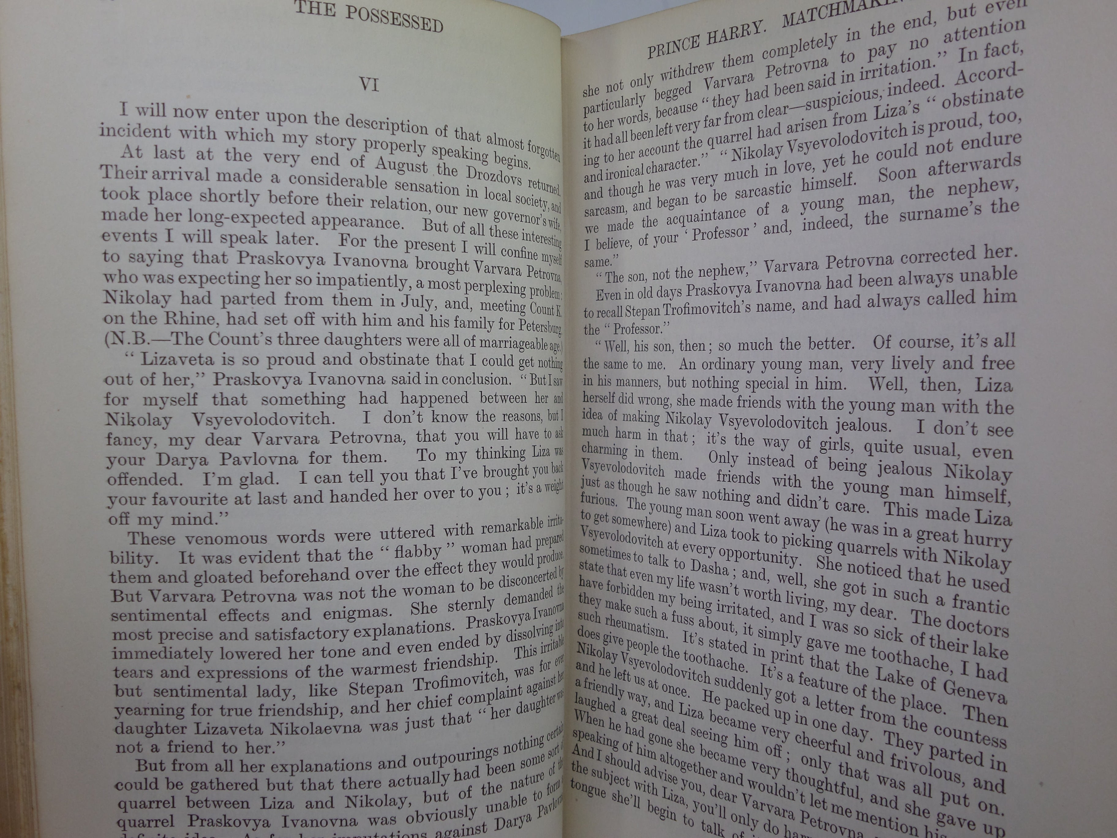 THE POSSESSED BY FYODOR DOSTOEVSKY 1913 FIRST ENGLISH EDITION