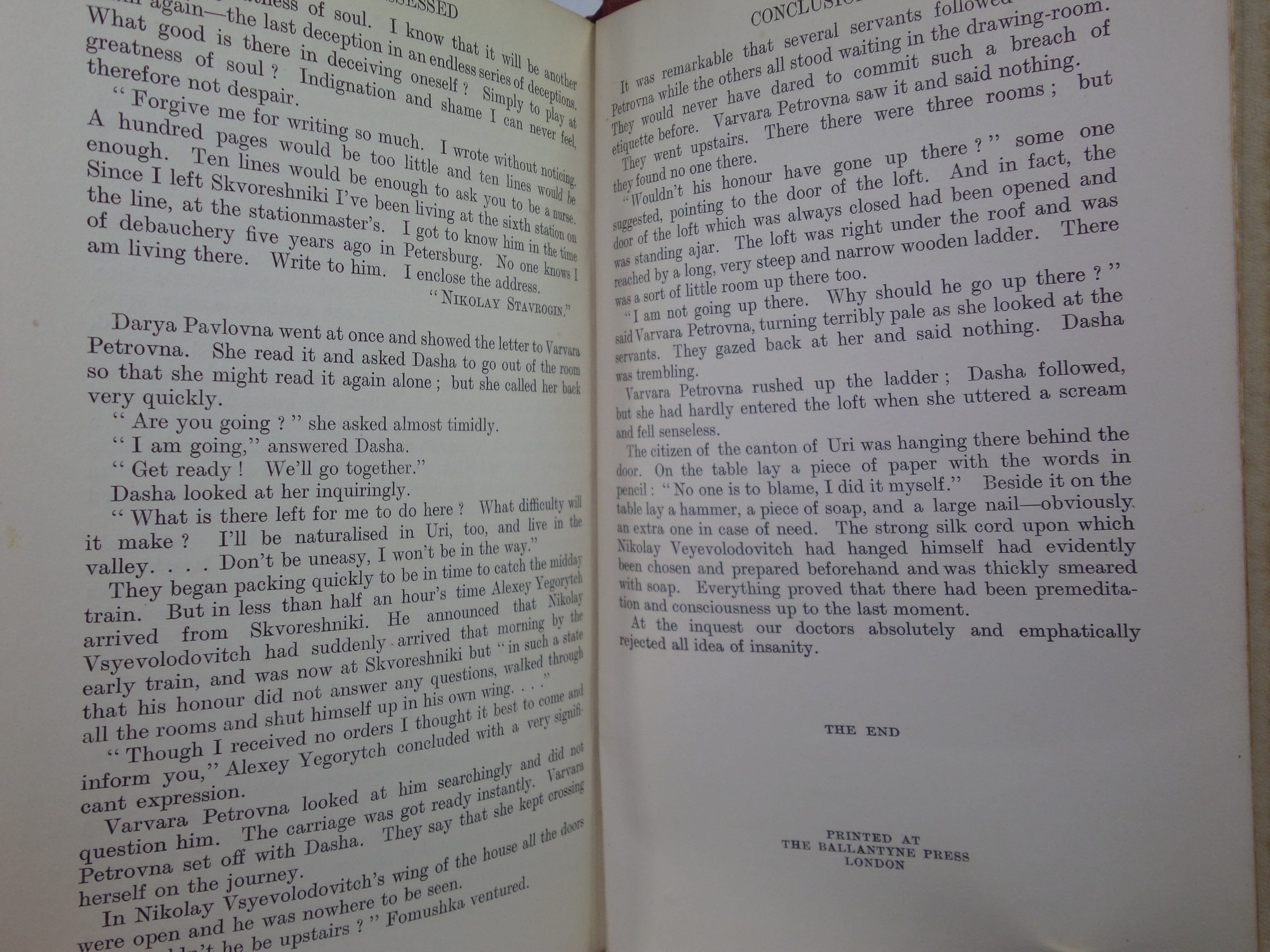 THE POSSESSED BY FYODOR DOSTOEVSKY 1913 FIRST ENGLISH EDITION