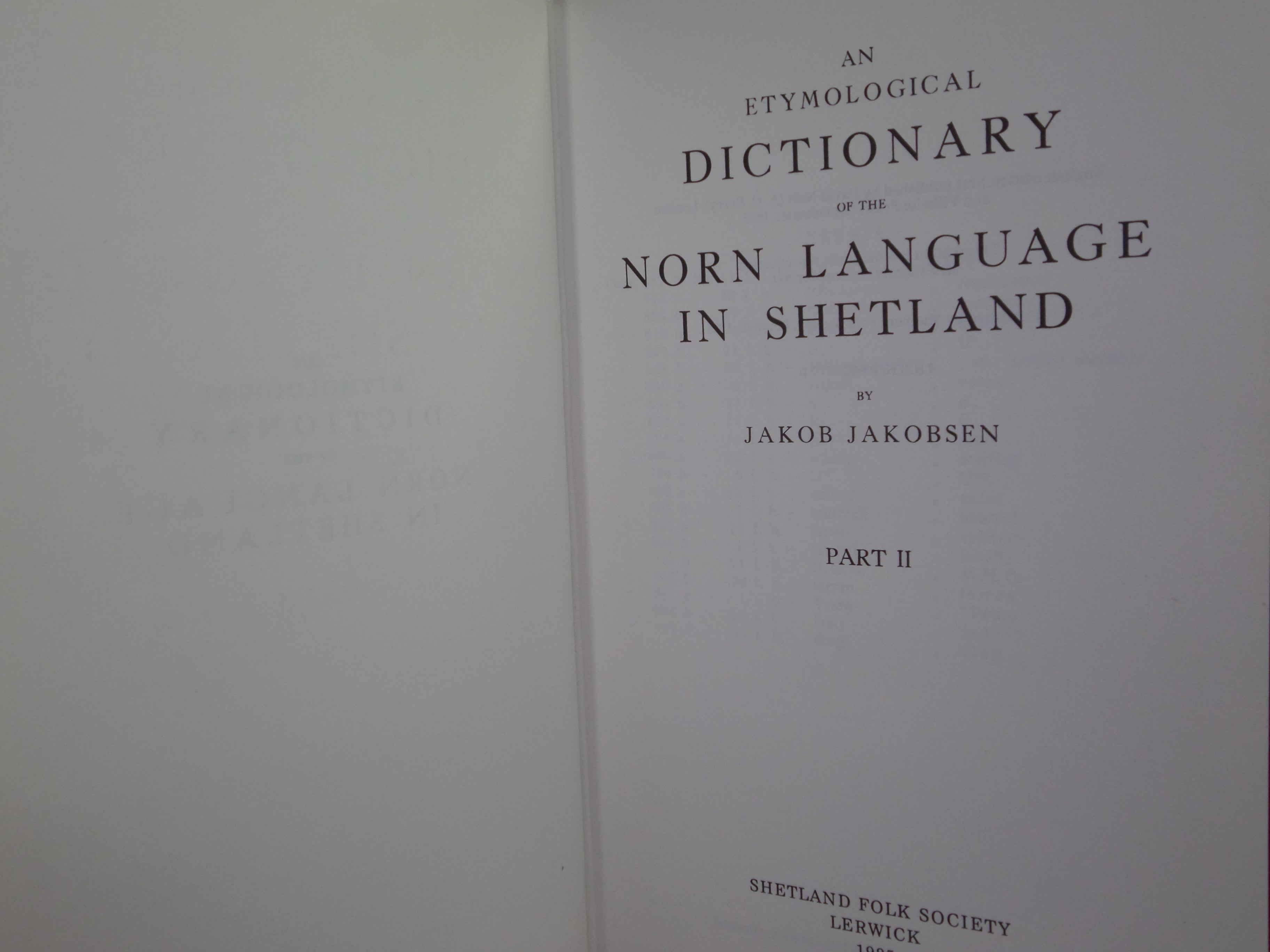 AN ETYMOLOGICAL DICTIONARY OF THE NORN LANGUAGE IN SHETLAND 1985 JAKOB JAKOBSEN