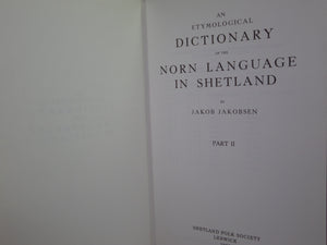 AN ETYMOLOGICAL DICTIONARY OF THE NORN LANGUAGE IN SHETLAND 1985 JAKOB JAKOBSEN