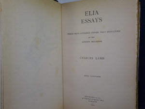 ELIA & LAST ESSAYS OF ELIA 1903 CHARLES LAMB, BAYNTUN-RIVIERE, EXTRA ILLUSTRATED