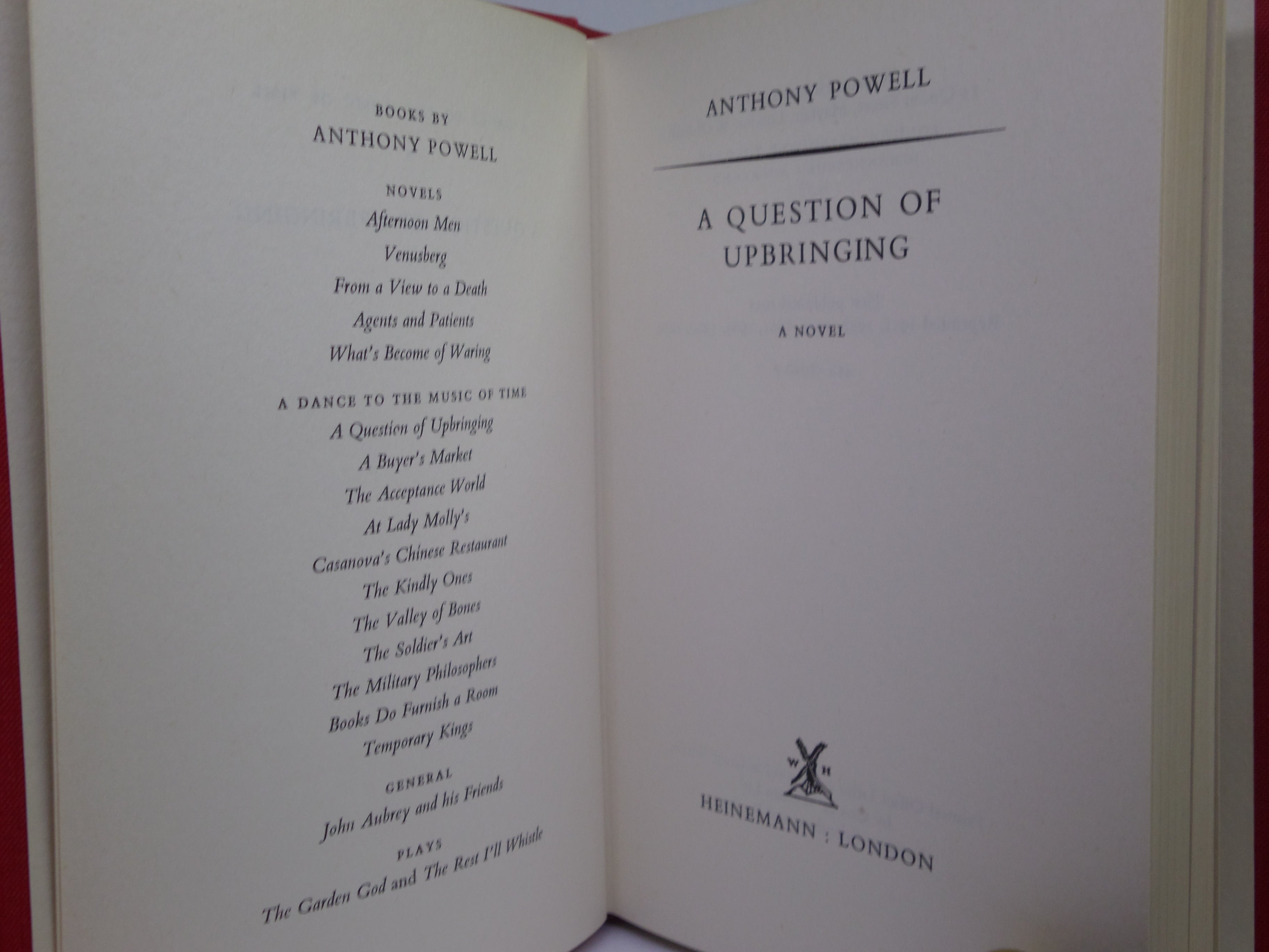 A QUESTION OF UPBRINGING BY ANTHONY POWELL 1974