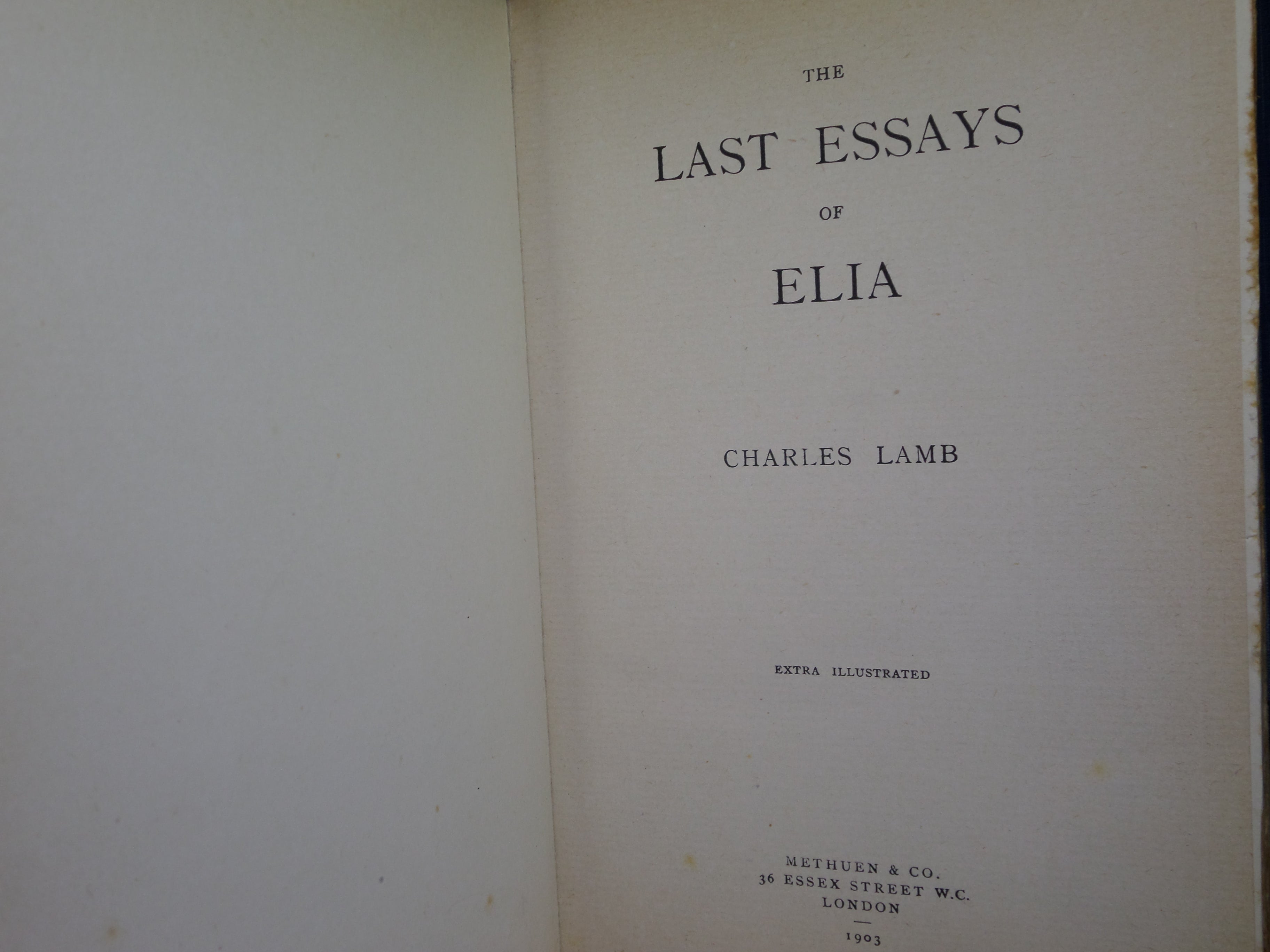 ELIA & LAST ESSAYS OF ELIA 1903 CHARLES LAMB, BAYNTUN-RIVIERE, EXTRA ILLUSTRATED