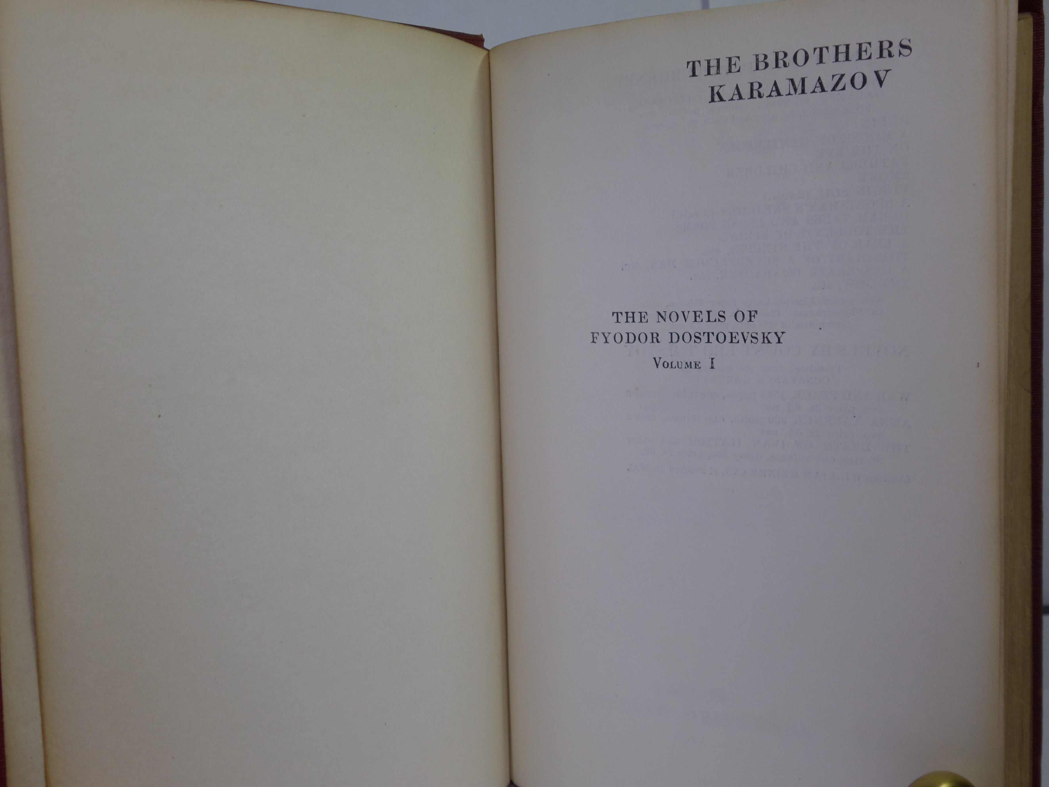THE BROTHERS KARAMAZOV BY FYODOR DOSTOEVSKY 1913