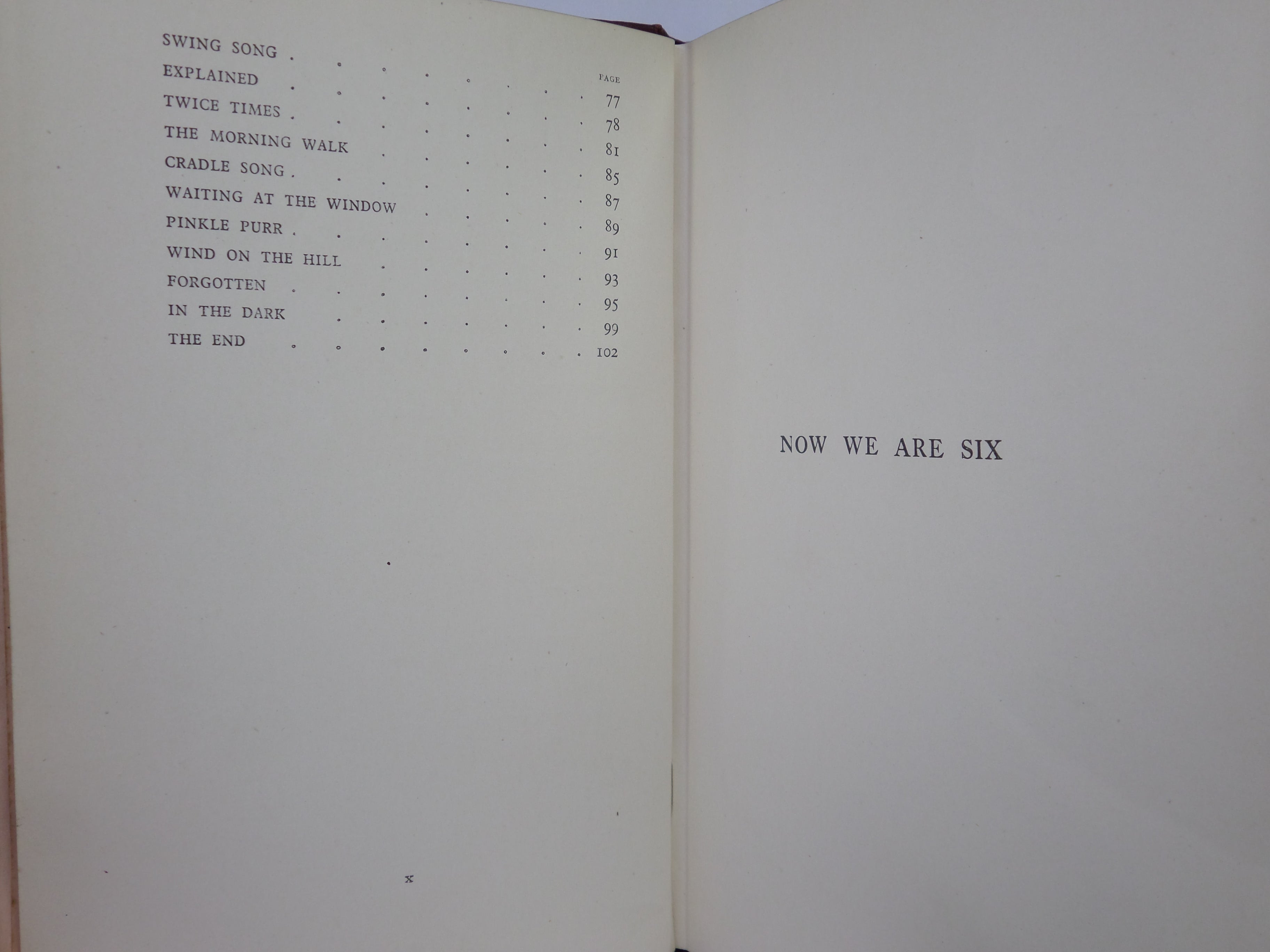 NOW WE ARE SIX BY A. A. MILNE 1927 FIRST EDITION